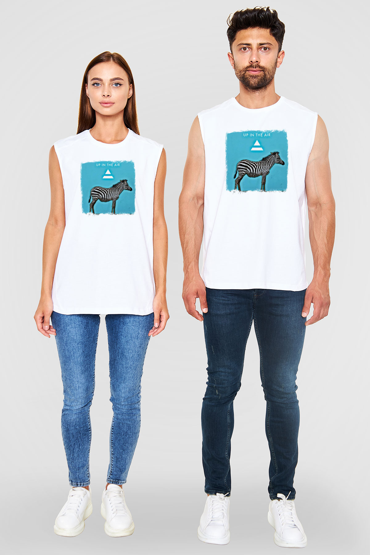 30 Seconds To Mars Baskılı Unisex Beyaz Kolsuz Tişört