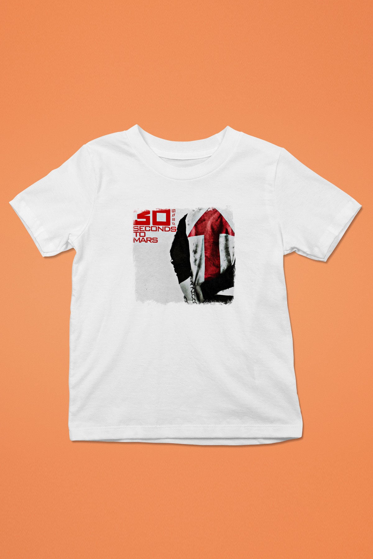 30 Seconds To Mars Baskılı Unisex Beyaz Çocuk Tişört