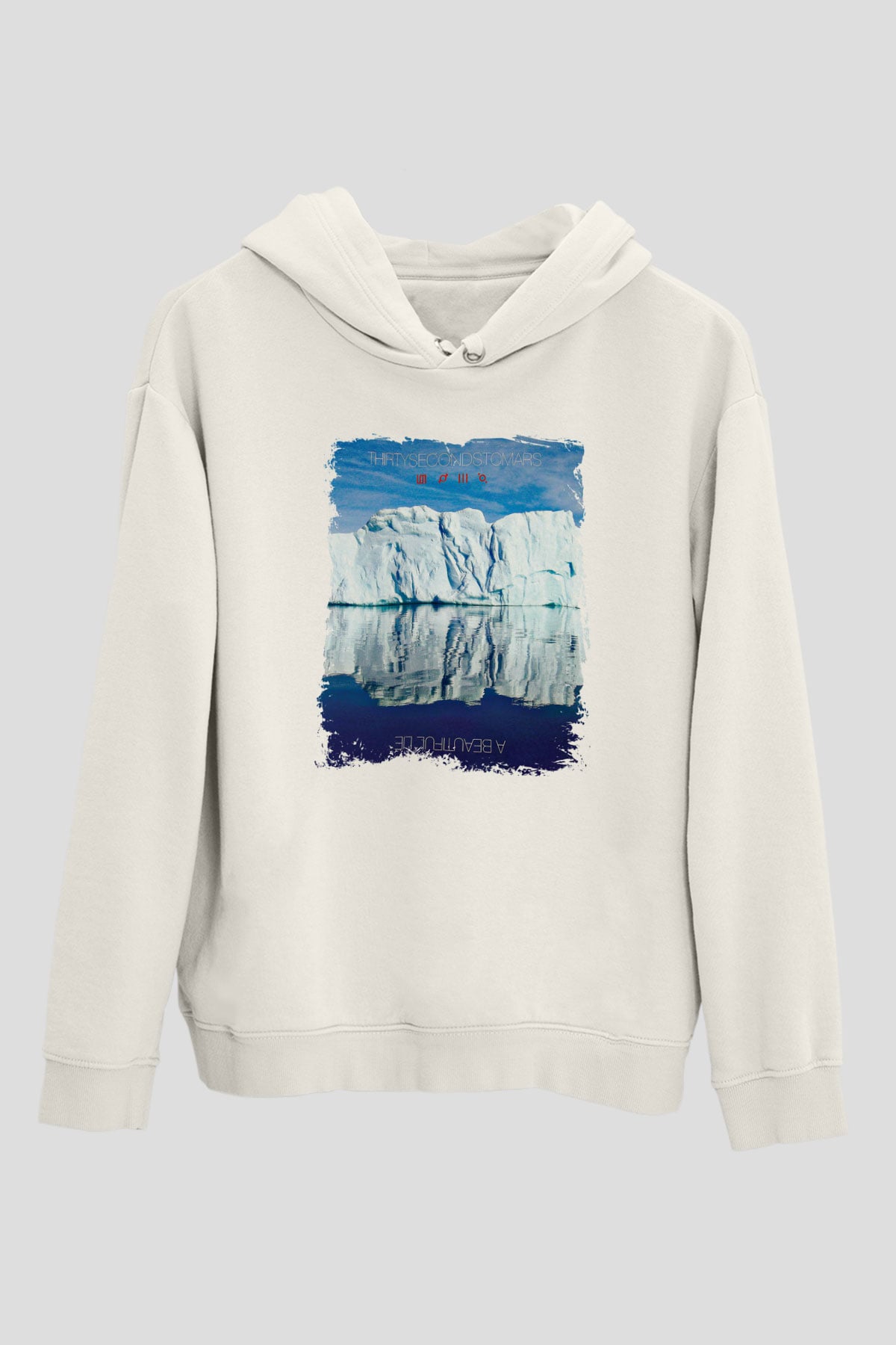 30 Seconds To Mars Baskılı Unisex Beyaz Hoodie