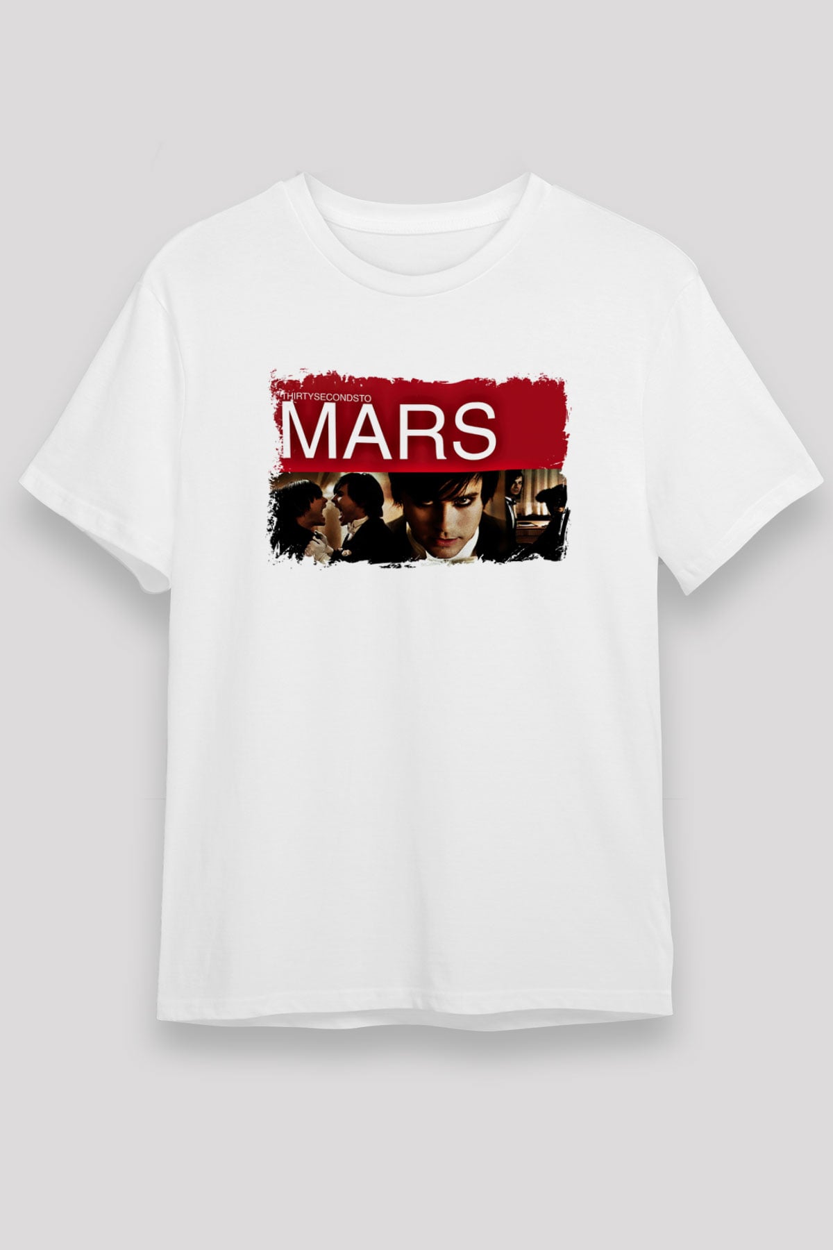 30 Seconds To Mars Baskılı Unisex Beyaz Tişört