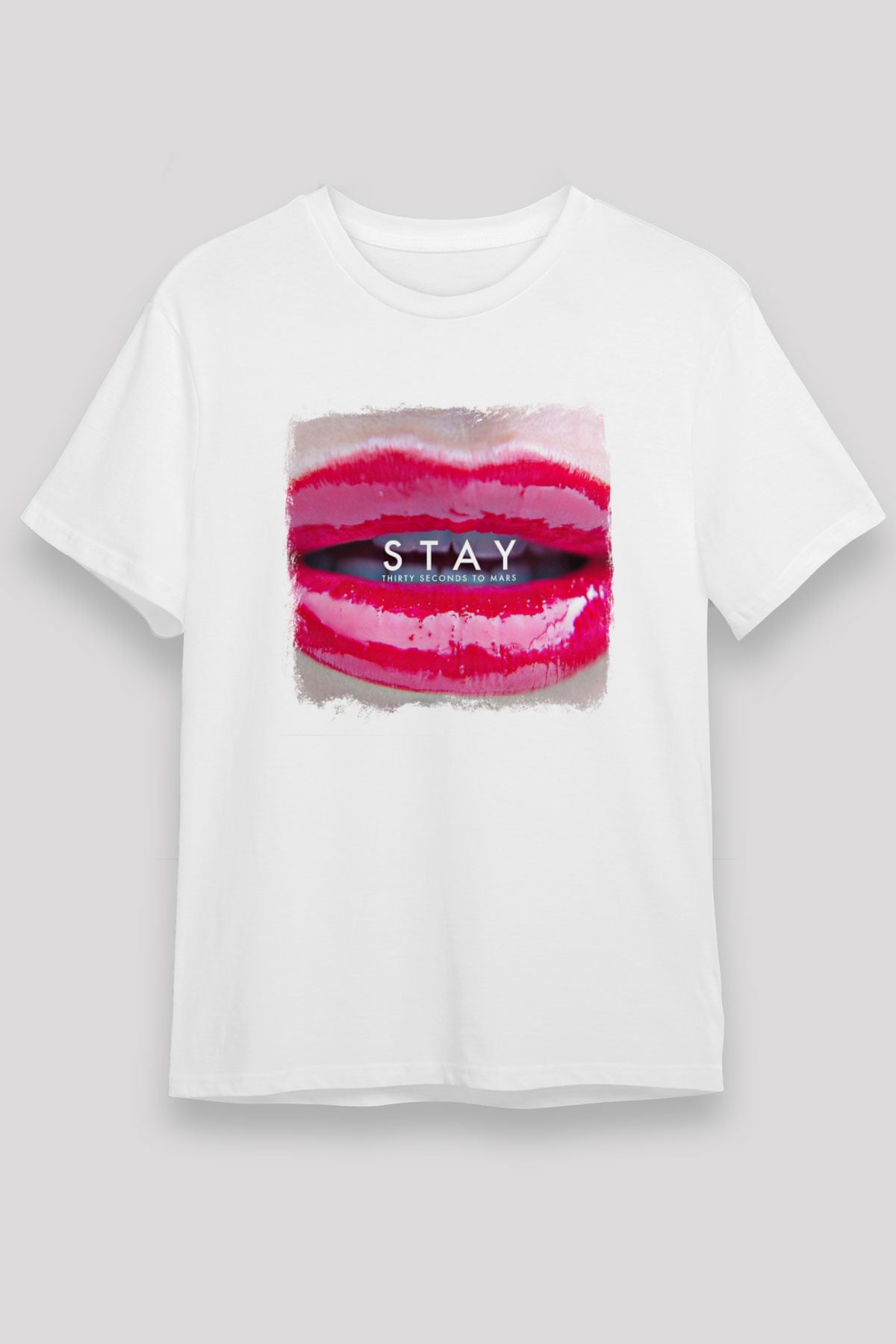 30 Seconds To Mars Baskılı Unisex Beyaz Tişört