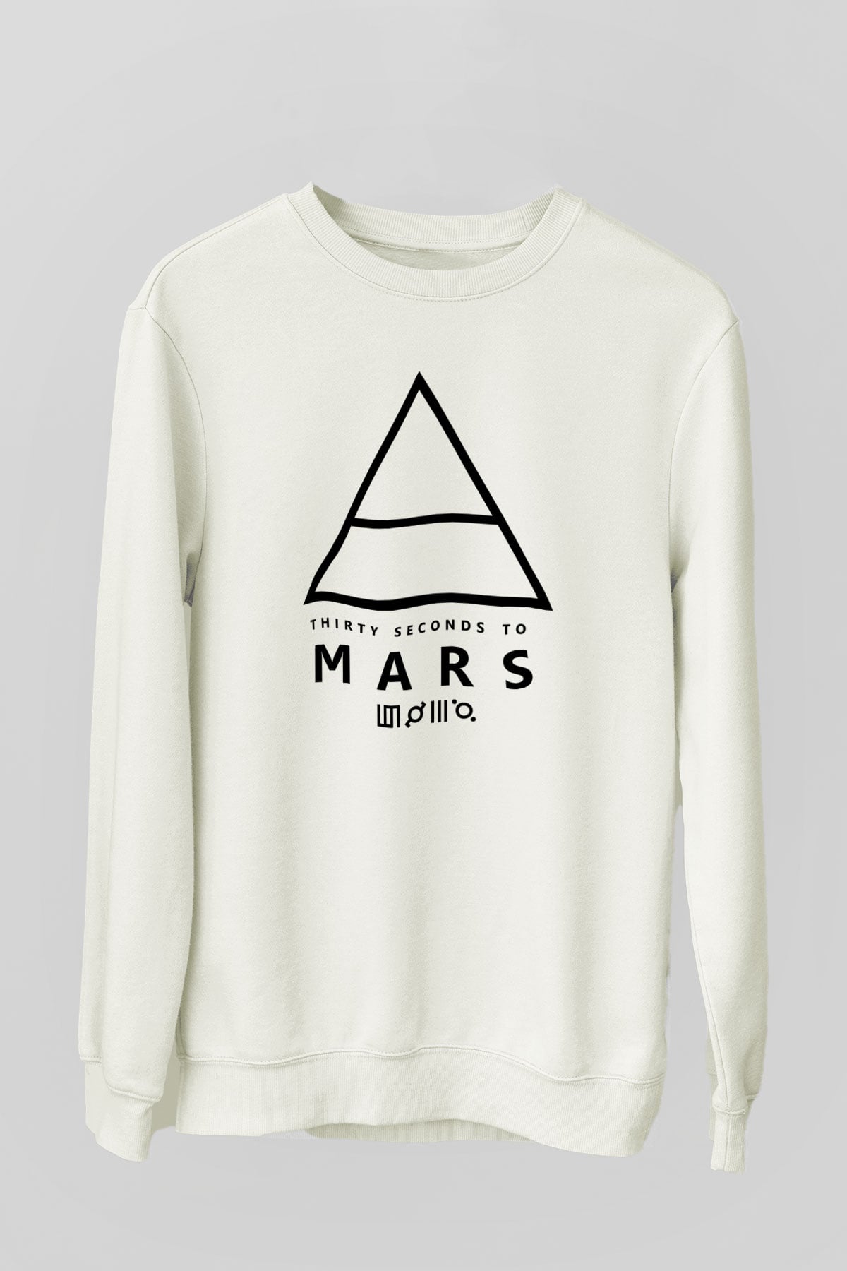 30 Seconds To Mars Baskılı Unisex Beyaz Sweatshirt