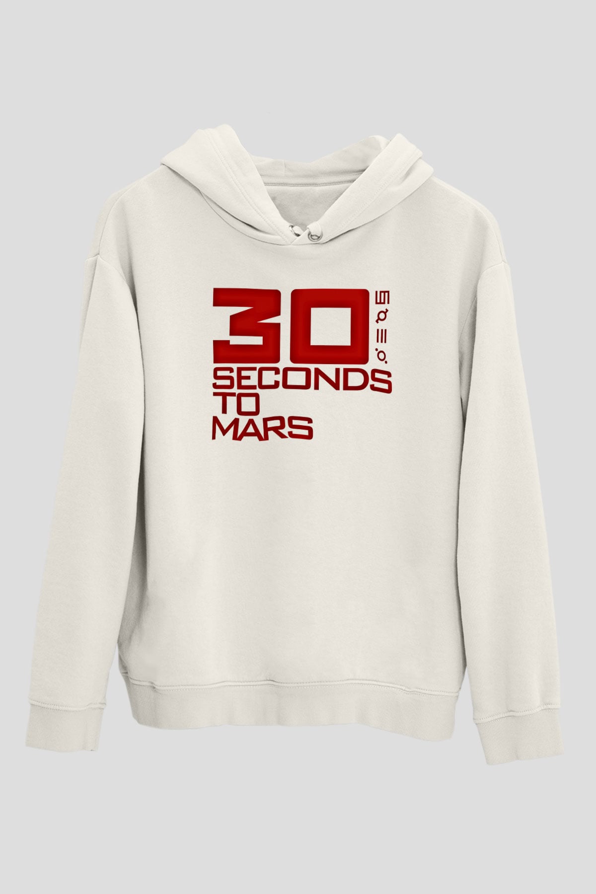 30 Seconds To Mars Baskılı Unisex Beyaz Hoodie