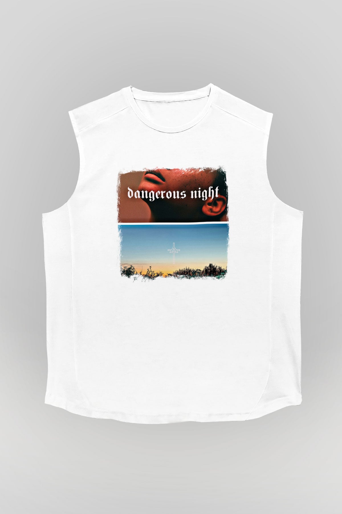 30 Seconds To Mars Baskılı Unisex Beyaz Kolsuz Tişört
