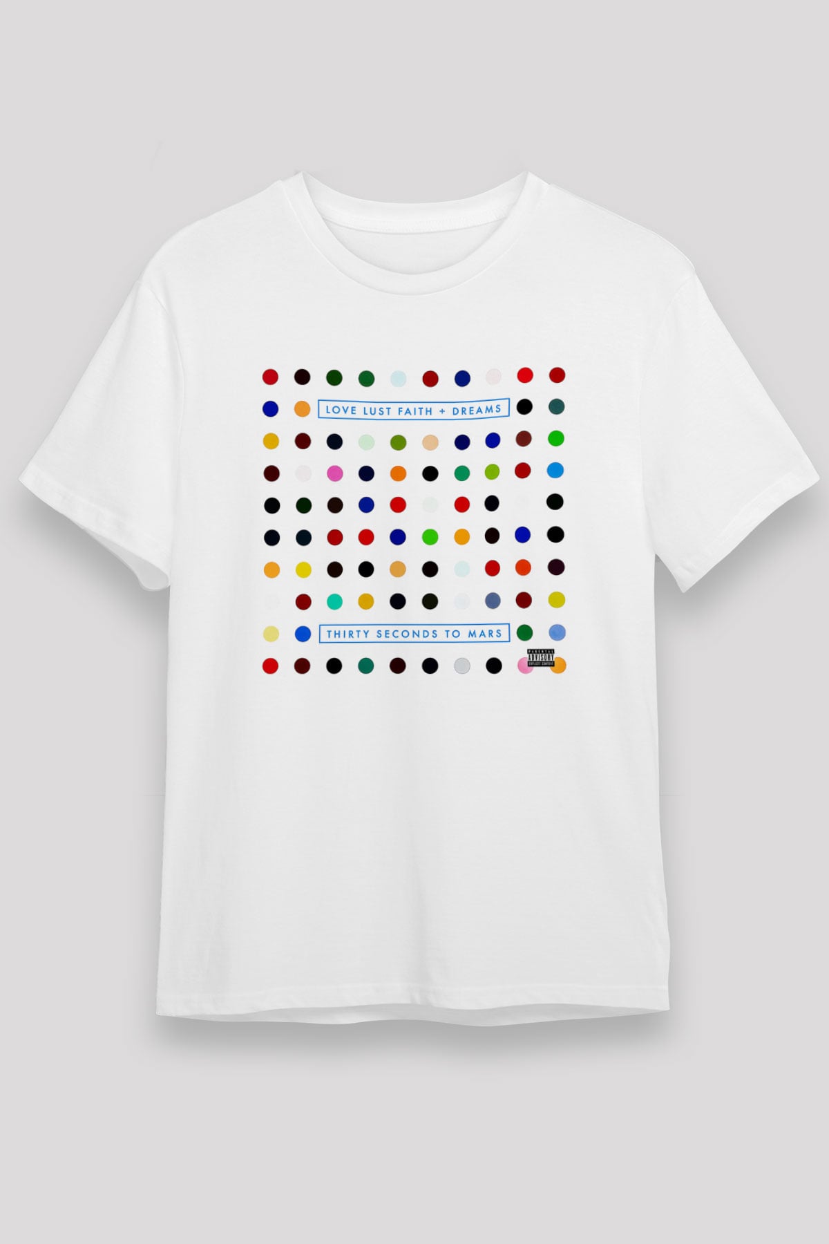 30 Seconds To Mars Baskılı Unisex Beyaz Tişört