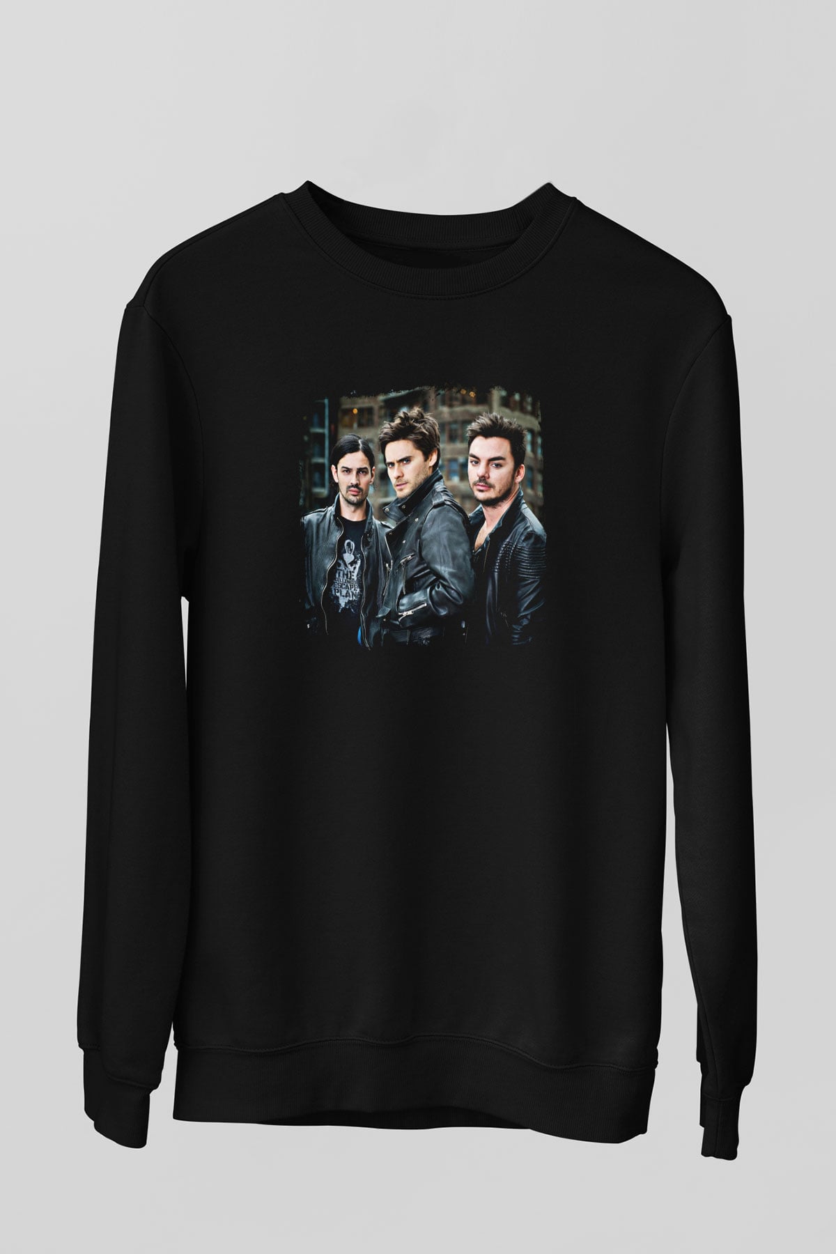 30 Seconds To Mars Baskılı Unisex Siyah Sweatshirt