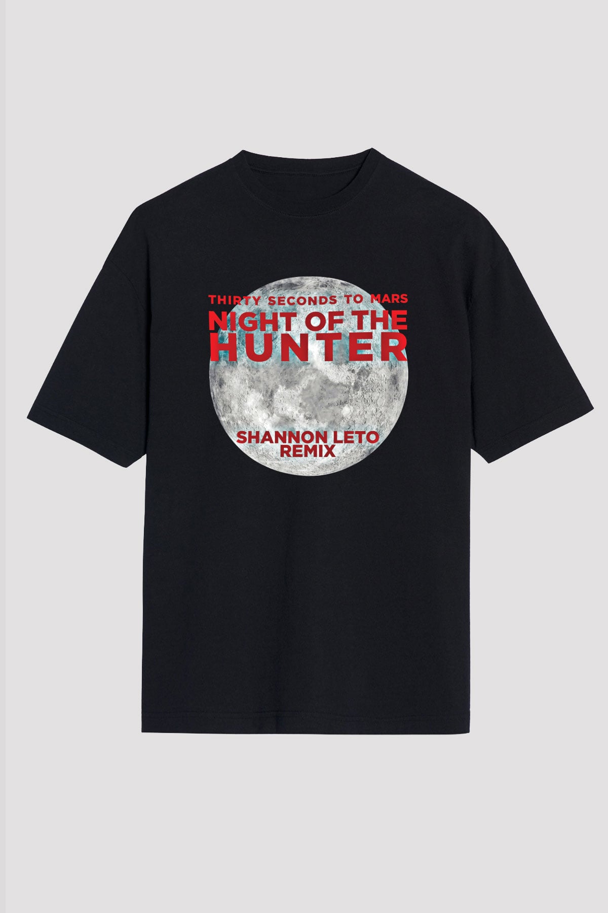 30 Seconds To Mars Baskılı Unisex Siyah Oversize Tişört