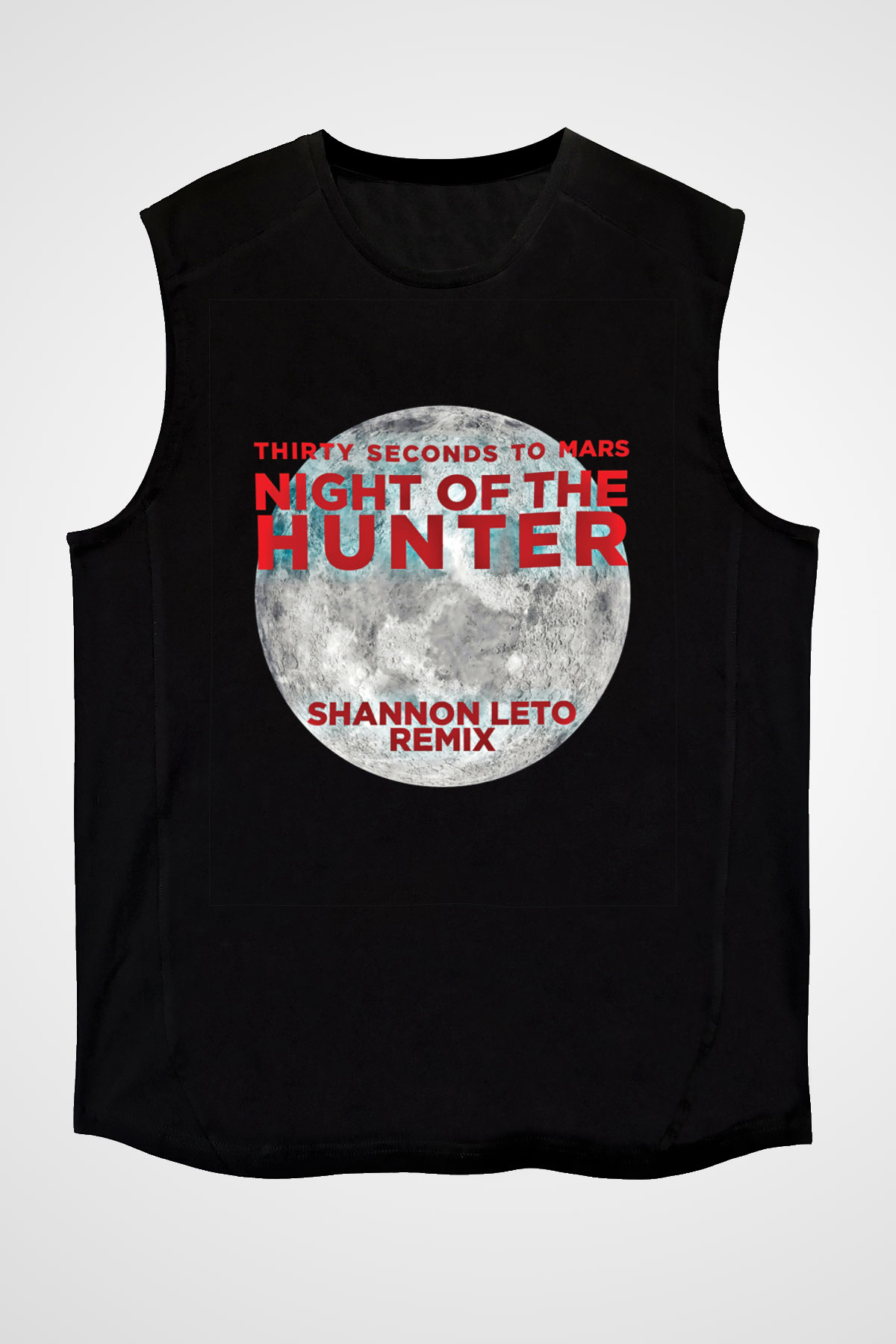 30 Seconds To Mars Baskılı Unisex Siyah Kolsuz Tişört