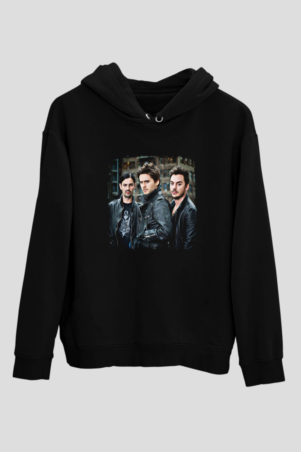 30 Seconds To Mars Baskılı Unisex Siyah Hoodie