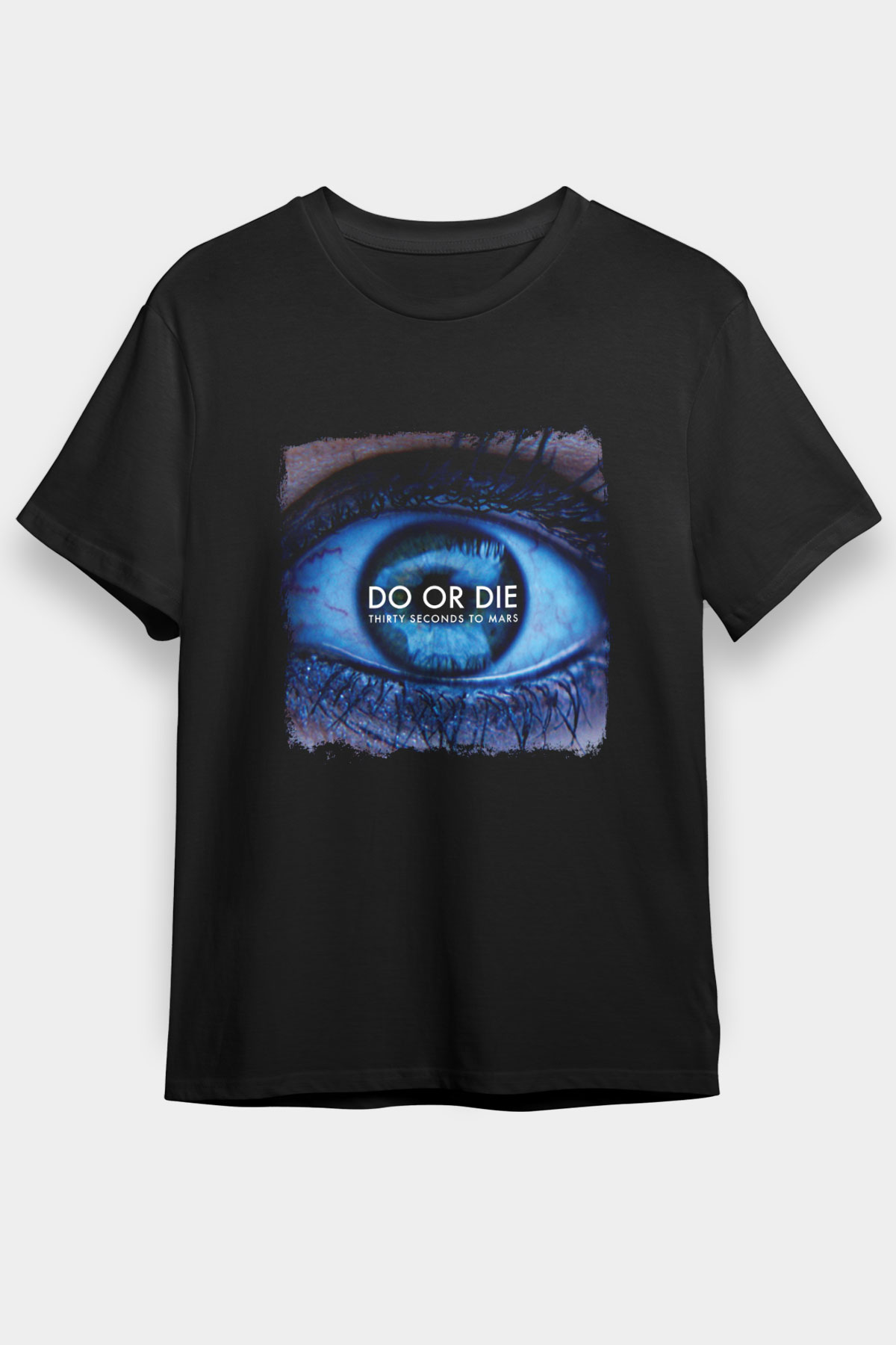 30 Seconds To Mars Baskılı Unisex Siyah Tişört