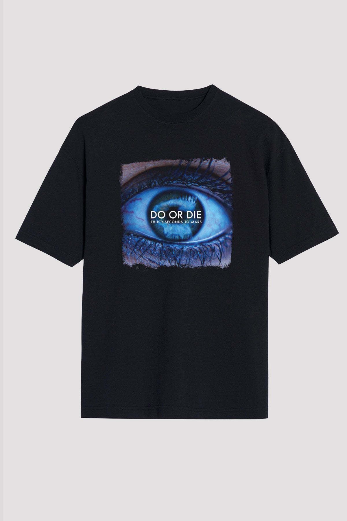 30 Seconds To Mars Baskılı Unisex Siyah Oversize Tişört