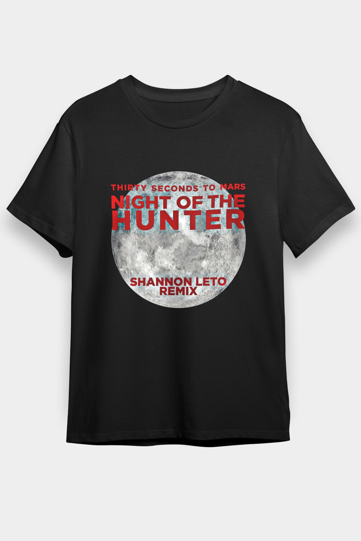 30 Seconds To Mars Baskılı Unisex Siyah Tişört