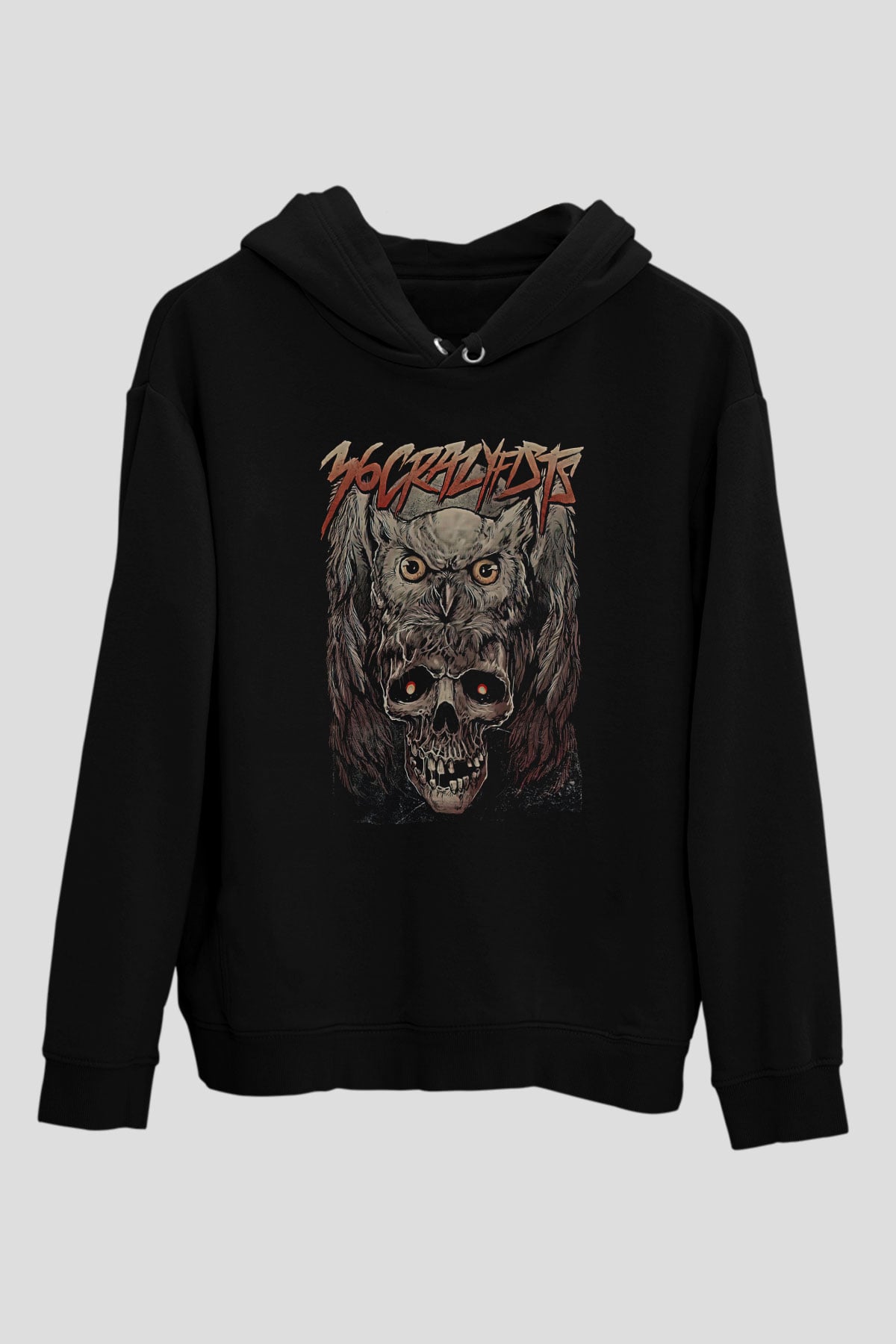 36 Crazyfists Baskılı Unisex Siyah Hoodie