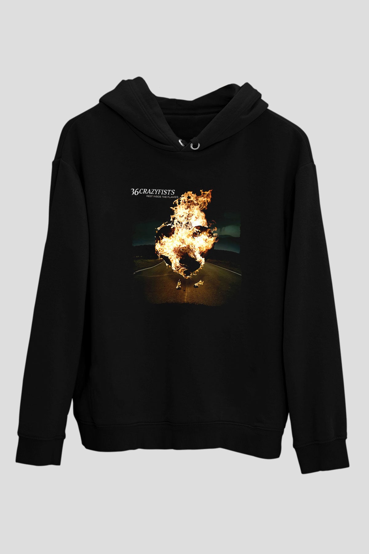 36 Crazyfists Baskılı Unisex Siyah Hoodie