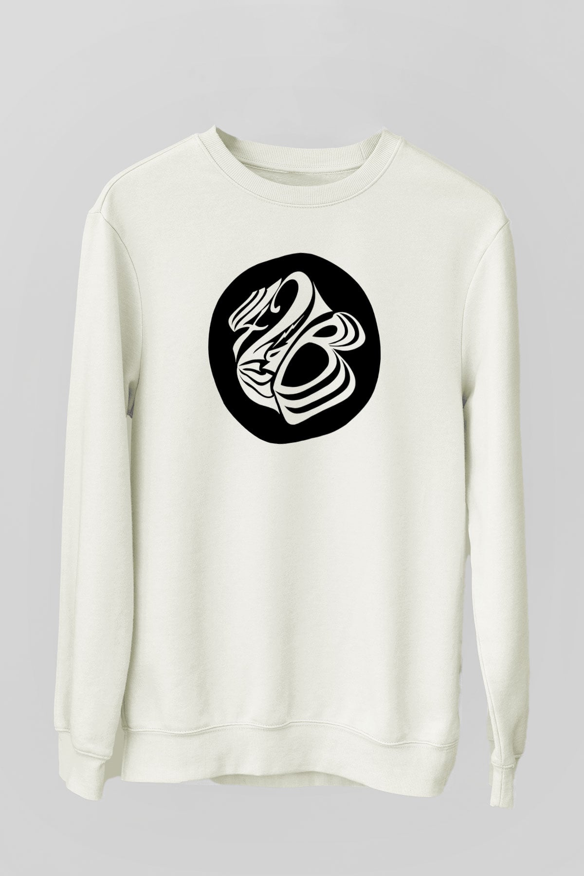 42 decibel Baskılı Unisex Beyaz Sweatshirt