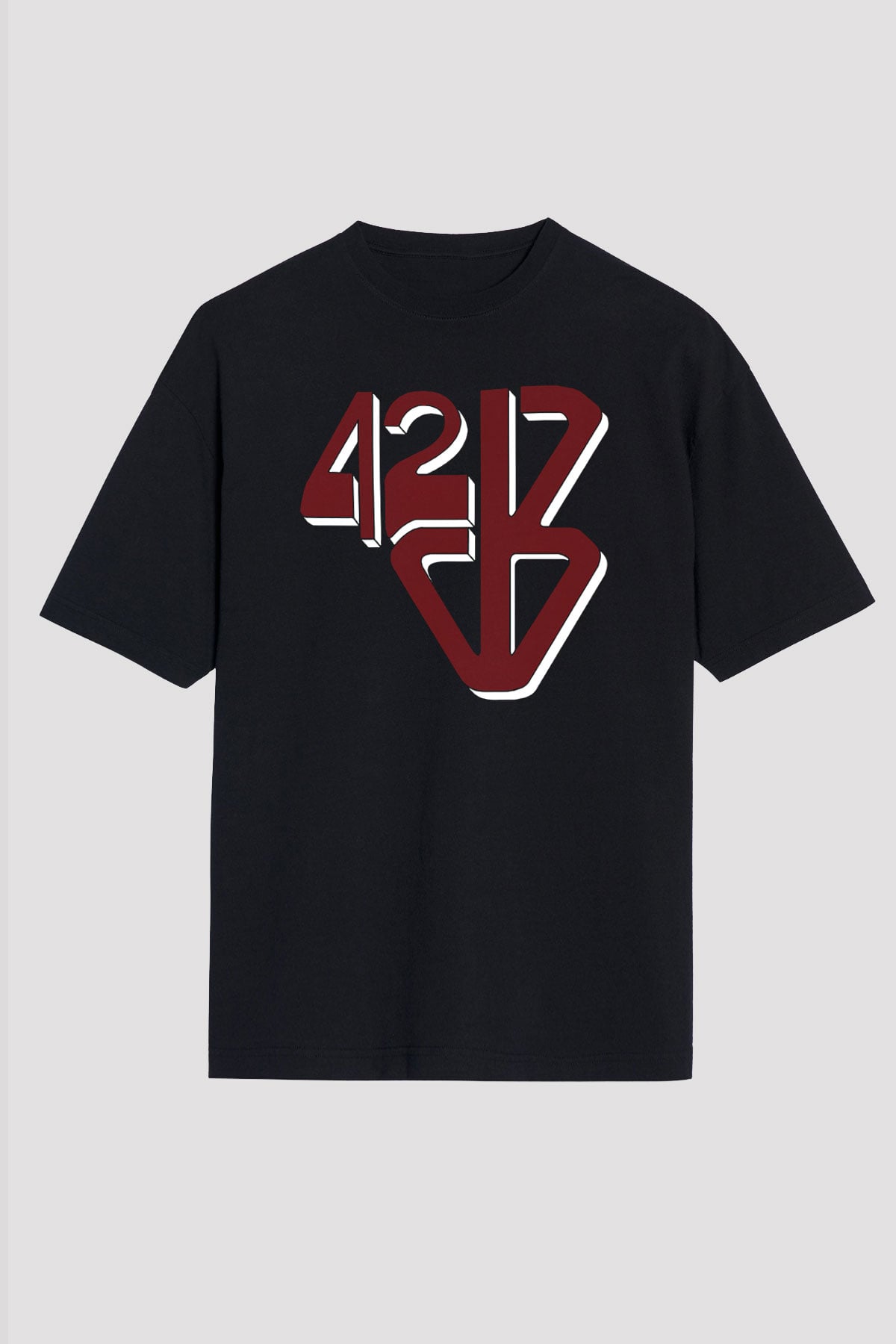 42 Decibel Siyah Unisex Oversize Tişört T-Shirt