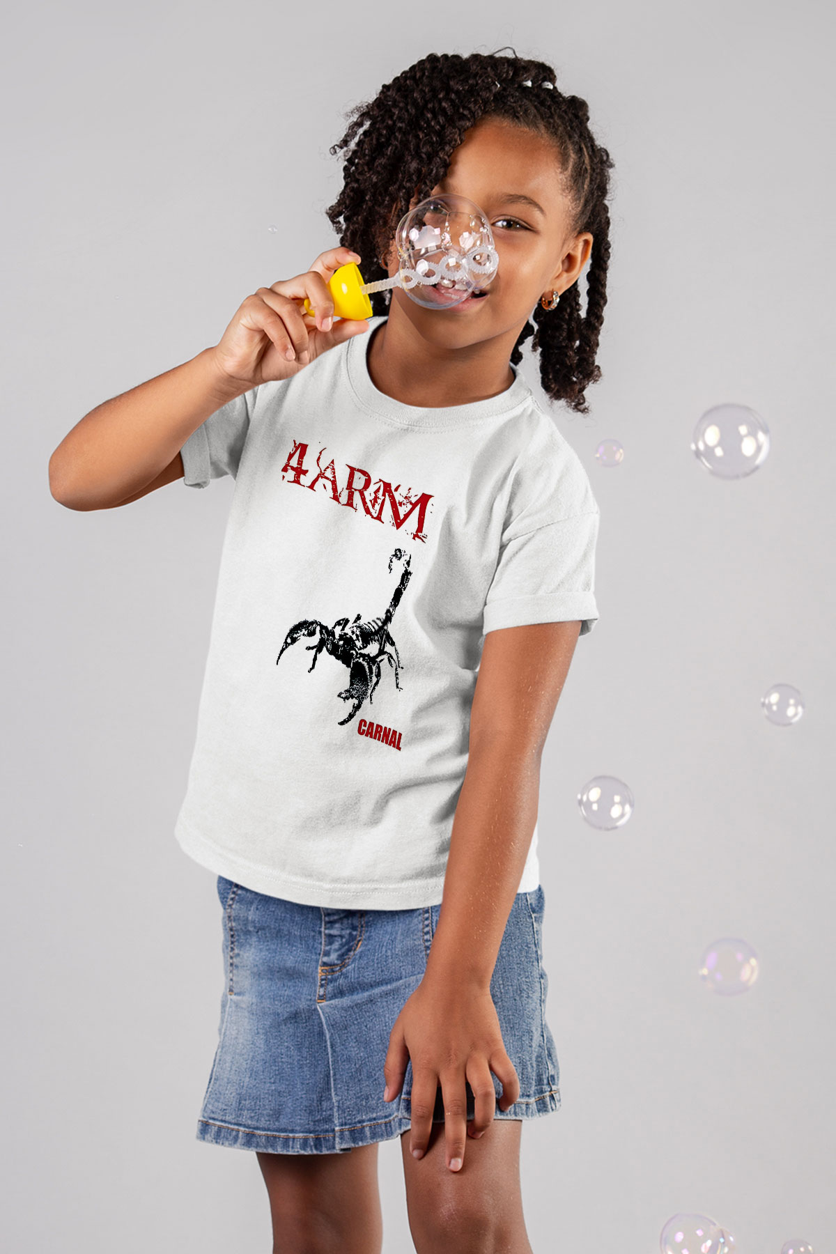 4arm Baskılı Beyaz Unisex Beyaz Çocuk Tişört - Tshirt