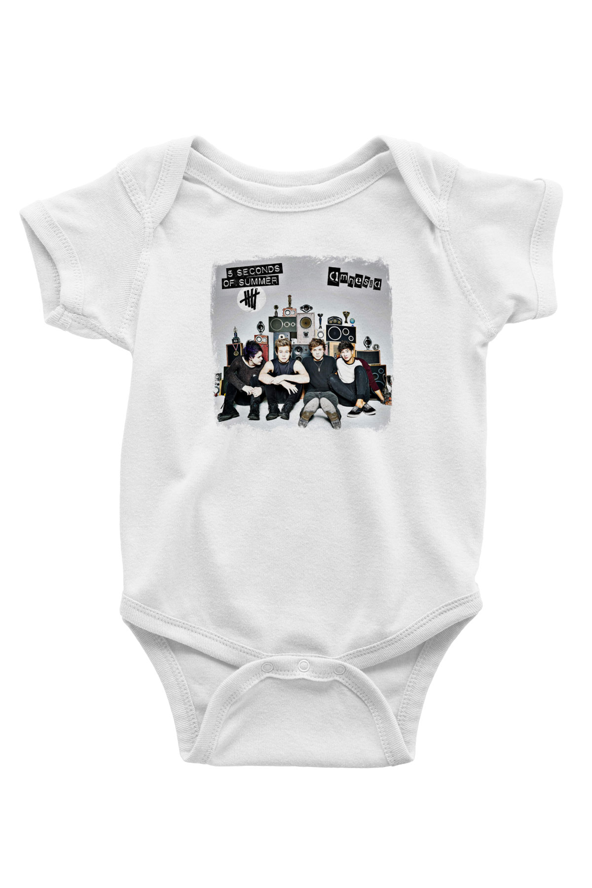 5 Seconds Of Summer Baskılı Unisex Beyaz Bebek Body - Zıbın