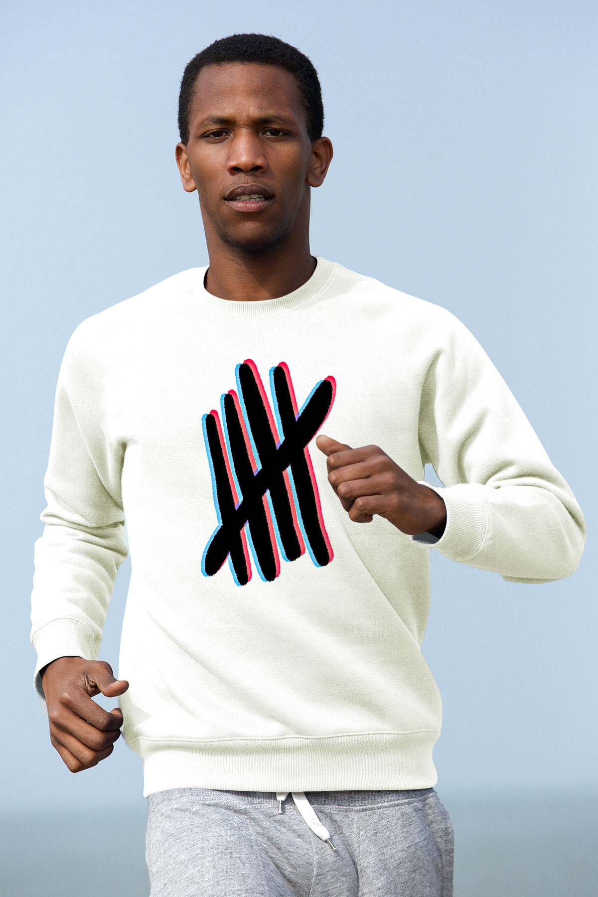 5 Seconds Of Summer Baskılı Unisex Beyaz Sweatshirt