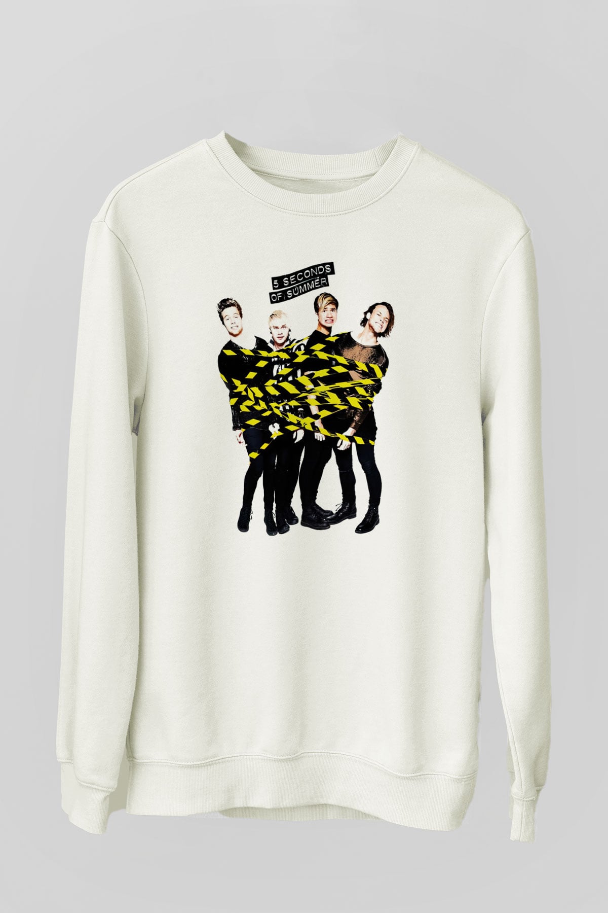 5 Seconds Of Summer Beyaz Unisex Sweatshirt