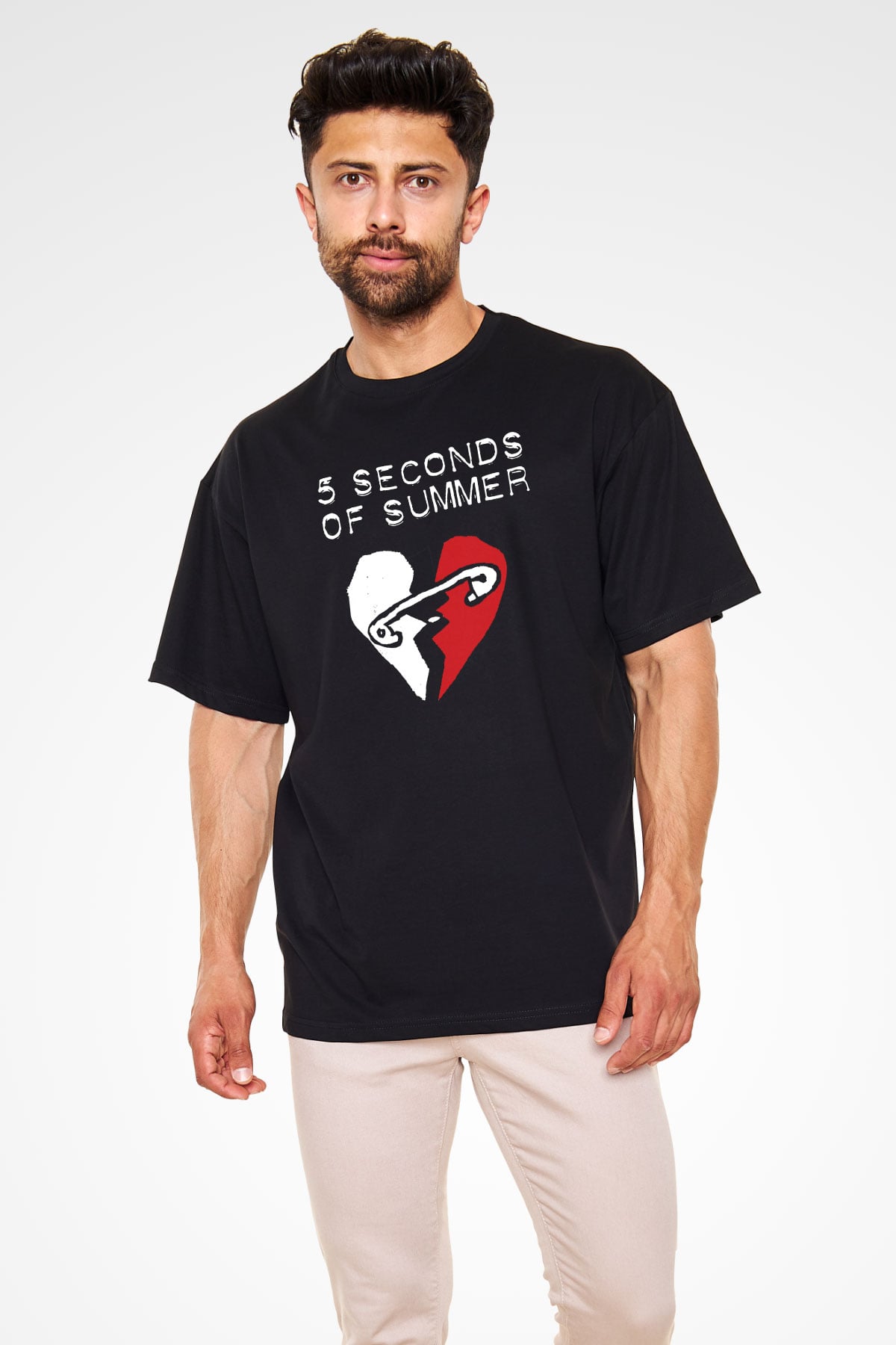 5 Seconds Of Summer Siyah Unisex Oversize Tişört T-Shirt