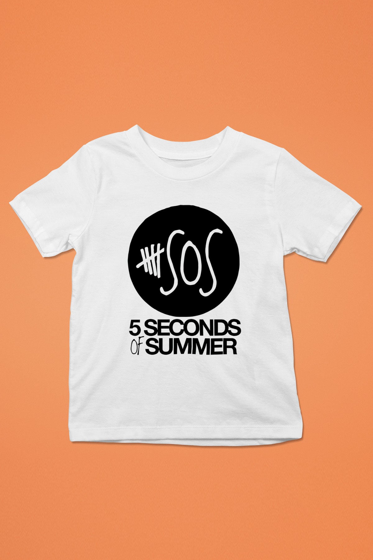 5 Seconds Of Summer SOS Logo Baskılı Beyaz Unisex Çocuk Tişört