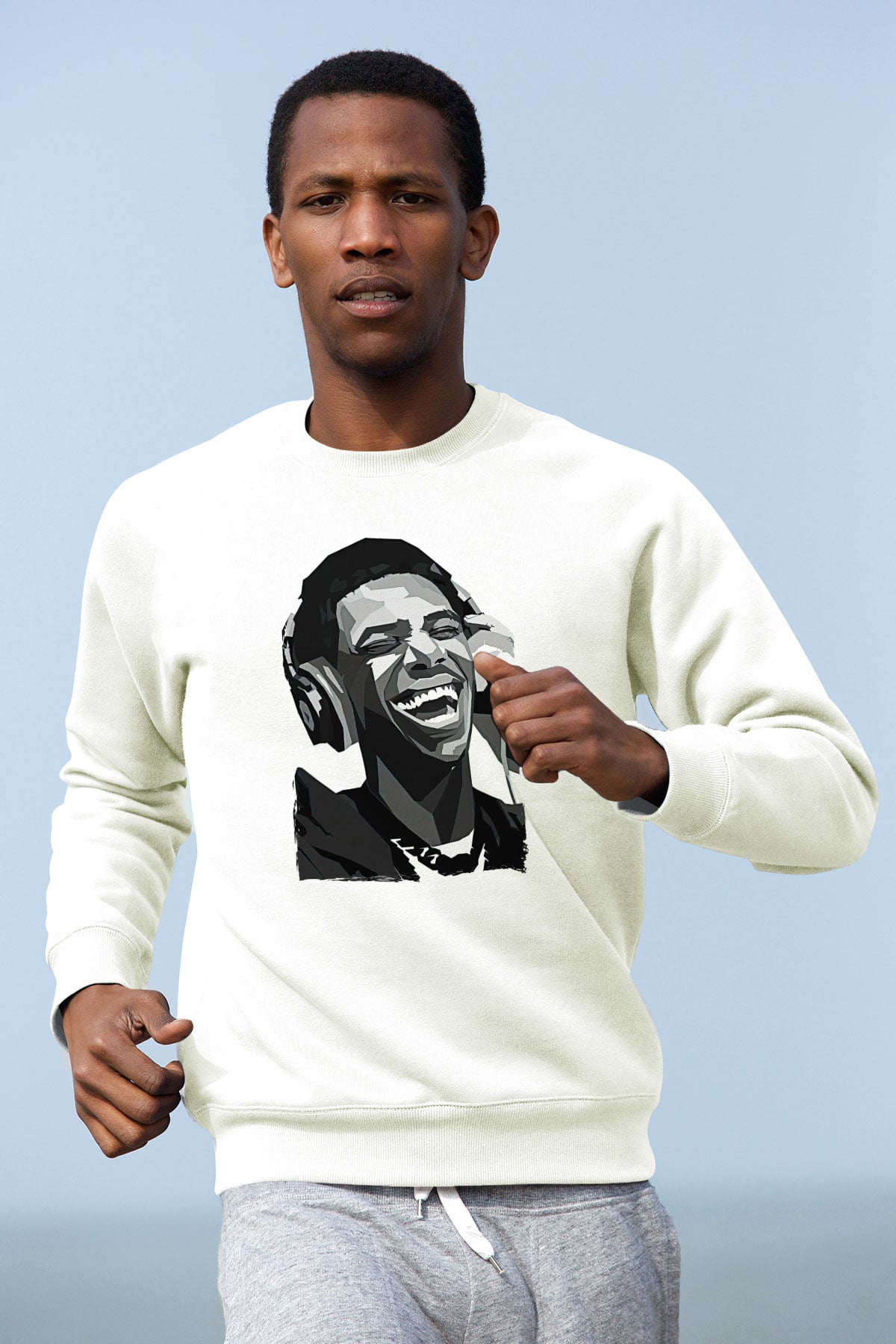 A Boosie Wit Da Hoodie Baskılı Beyaz Unisex Sweatshirt