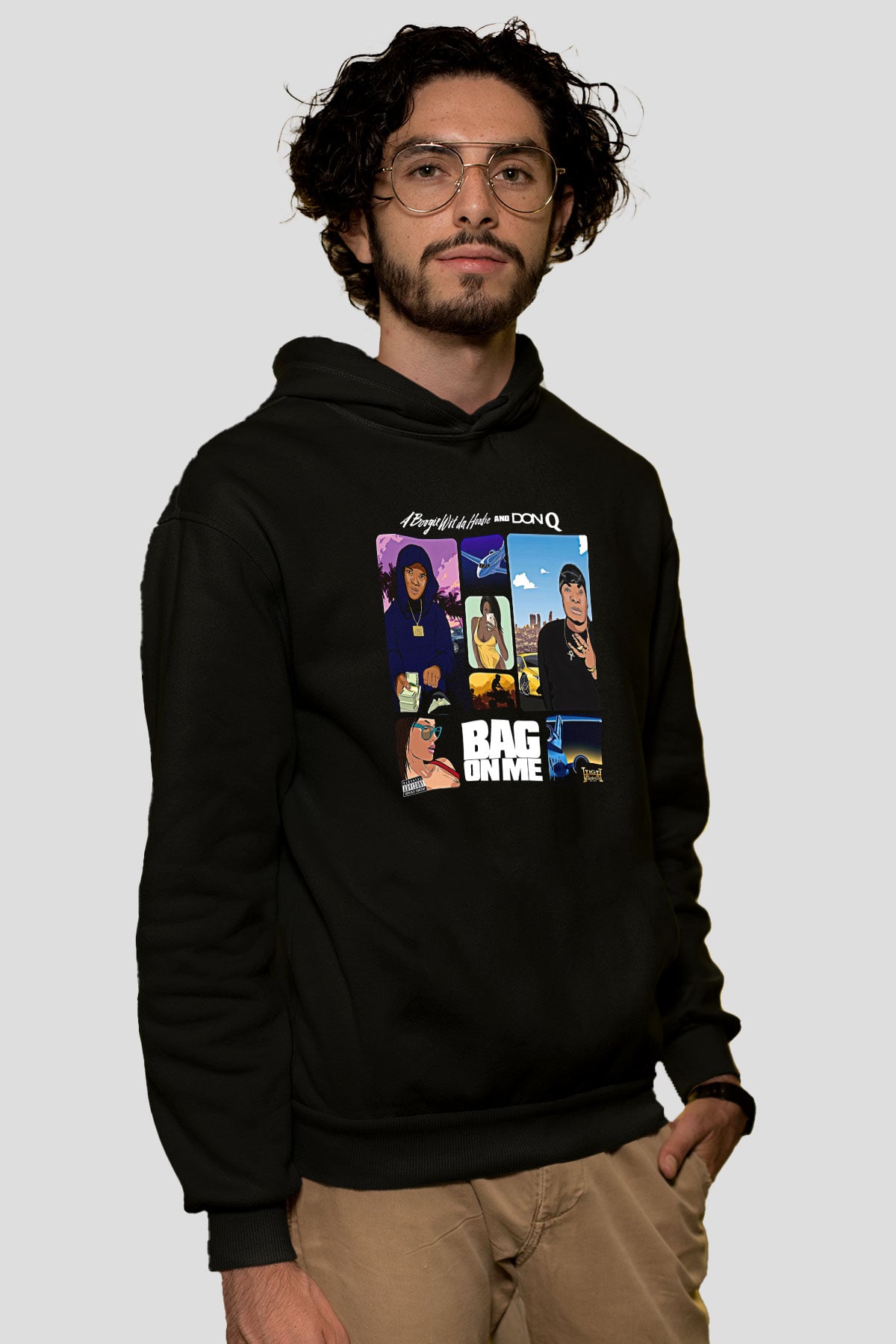 A Boosie Wit Da Hoodie Baskılı Unisex Siyah Hoodie