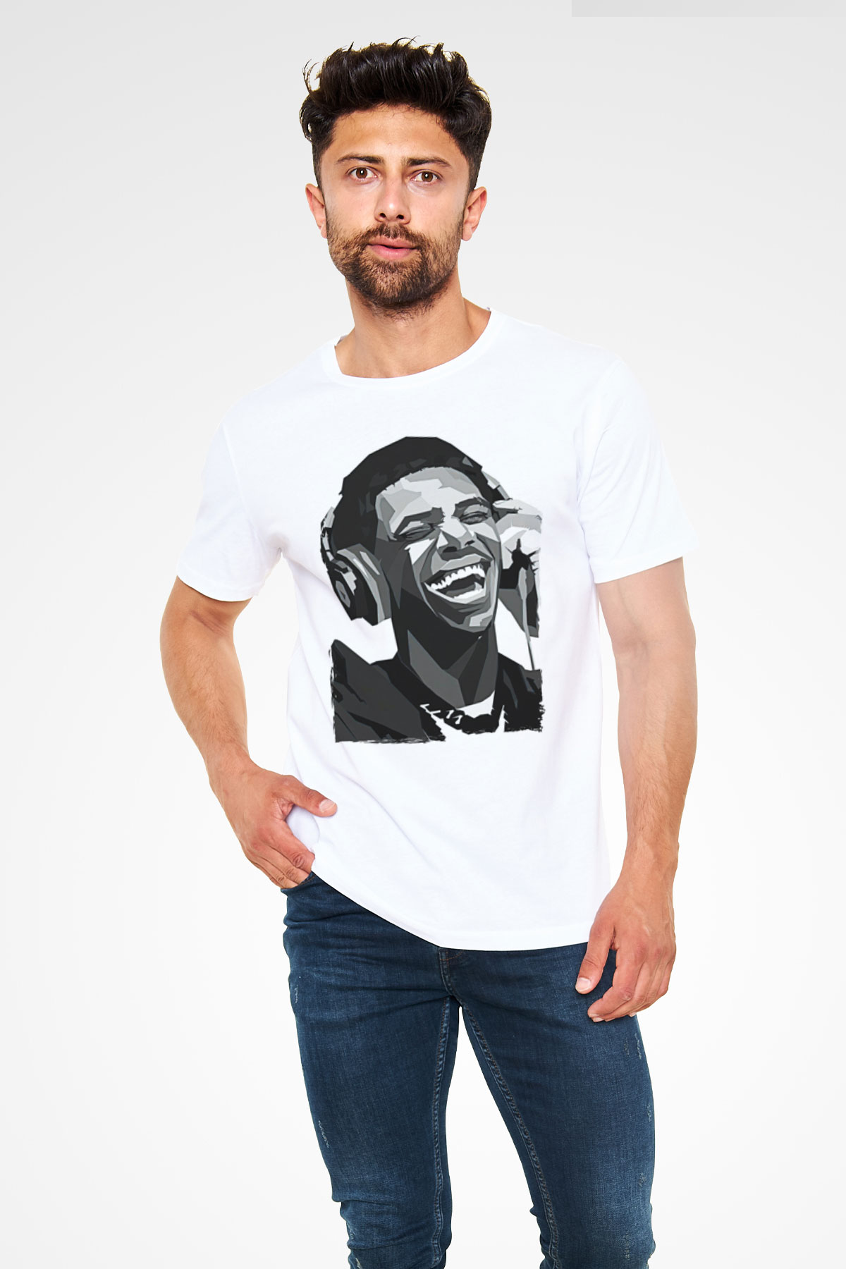A Boosie Wit Da Hoodie Baskılı Unisex Beyaz Tişört - Tshirt