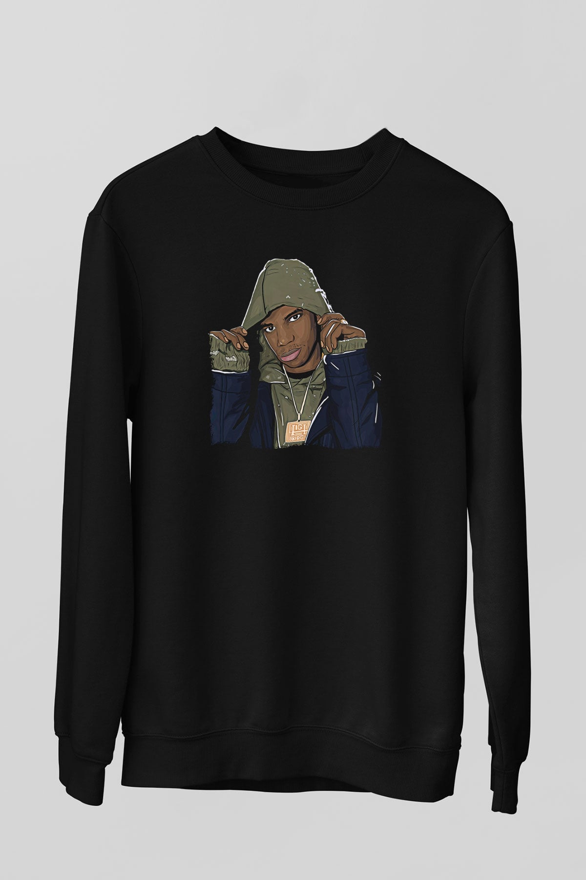 A Boosie Wit Da Hoodie Baskılı Unisex Siyah Sweatshirt