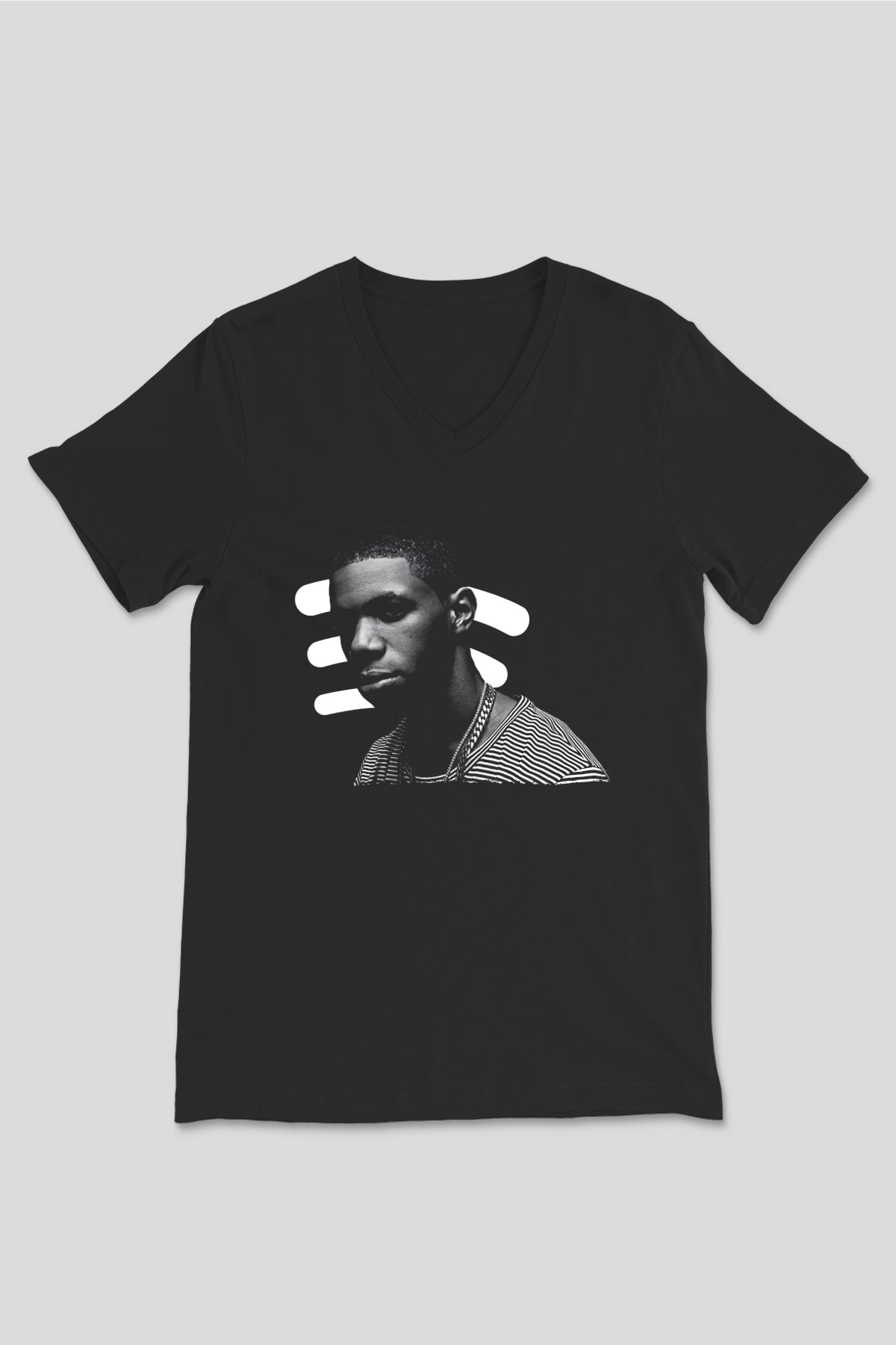 A Boosie Wit Da Hoodie Baskılı Unisex Siyah V Yaka Tişört - Tshirt