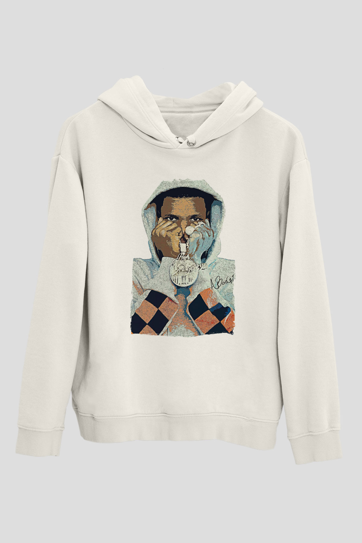 A Boosie Wit Da Kapüşonlu Sweatshirt Baskılı Beyaz Unisex Kapüşonlu Sweatshirt
