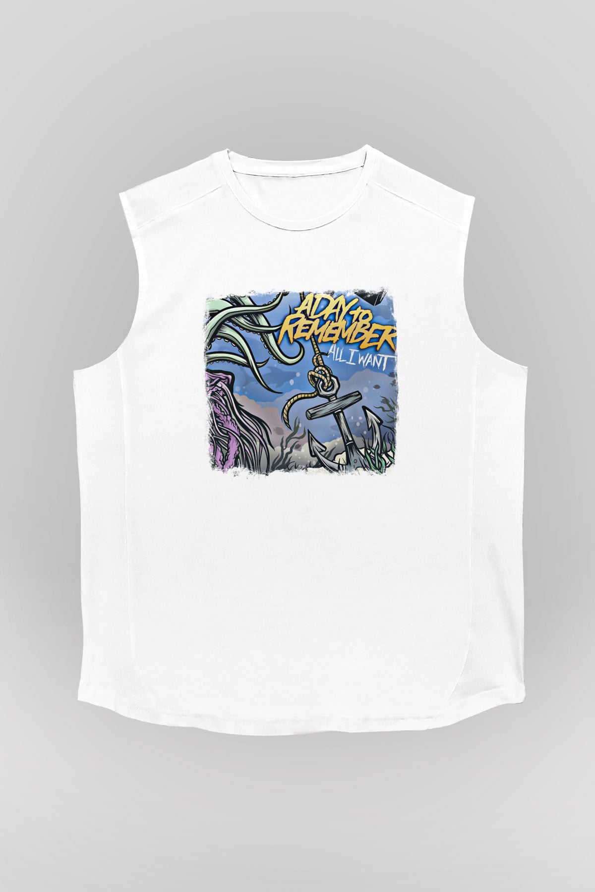 A Day to remember Baskılı Unisex Beyaz Kolsuz Tişört