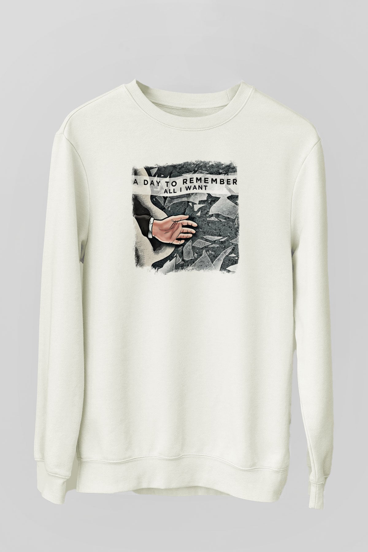 A Day to remember Baskılı Unisex Beyaz Sweatshirt