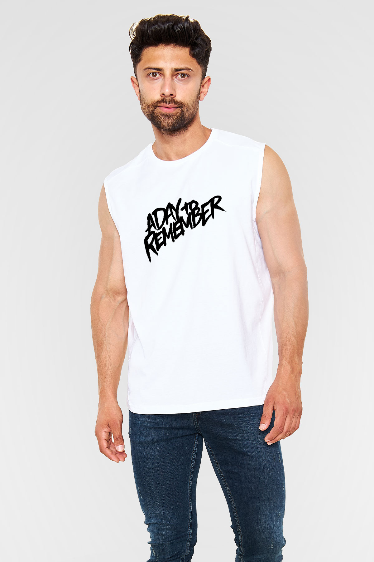 A Day to remember Baskılı Unisex Beyaz Kolsuz Tişört
