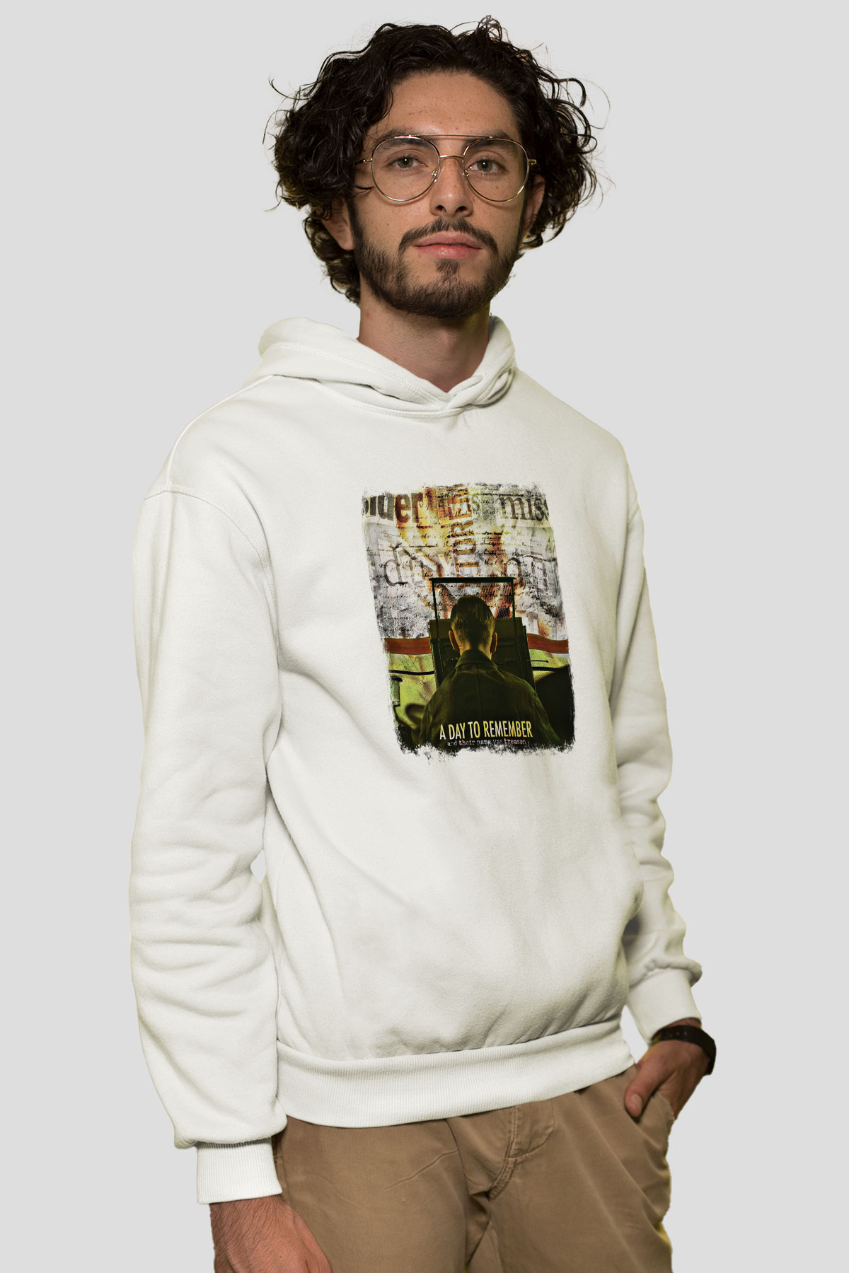A Day to remember Baskılı Unisex Beyaz Hoodie