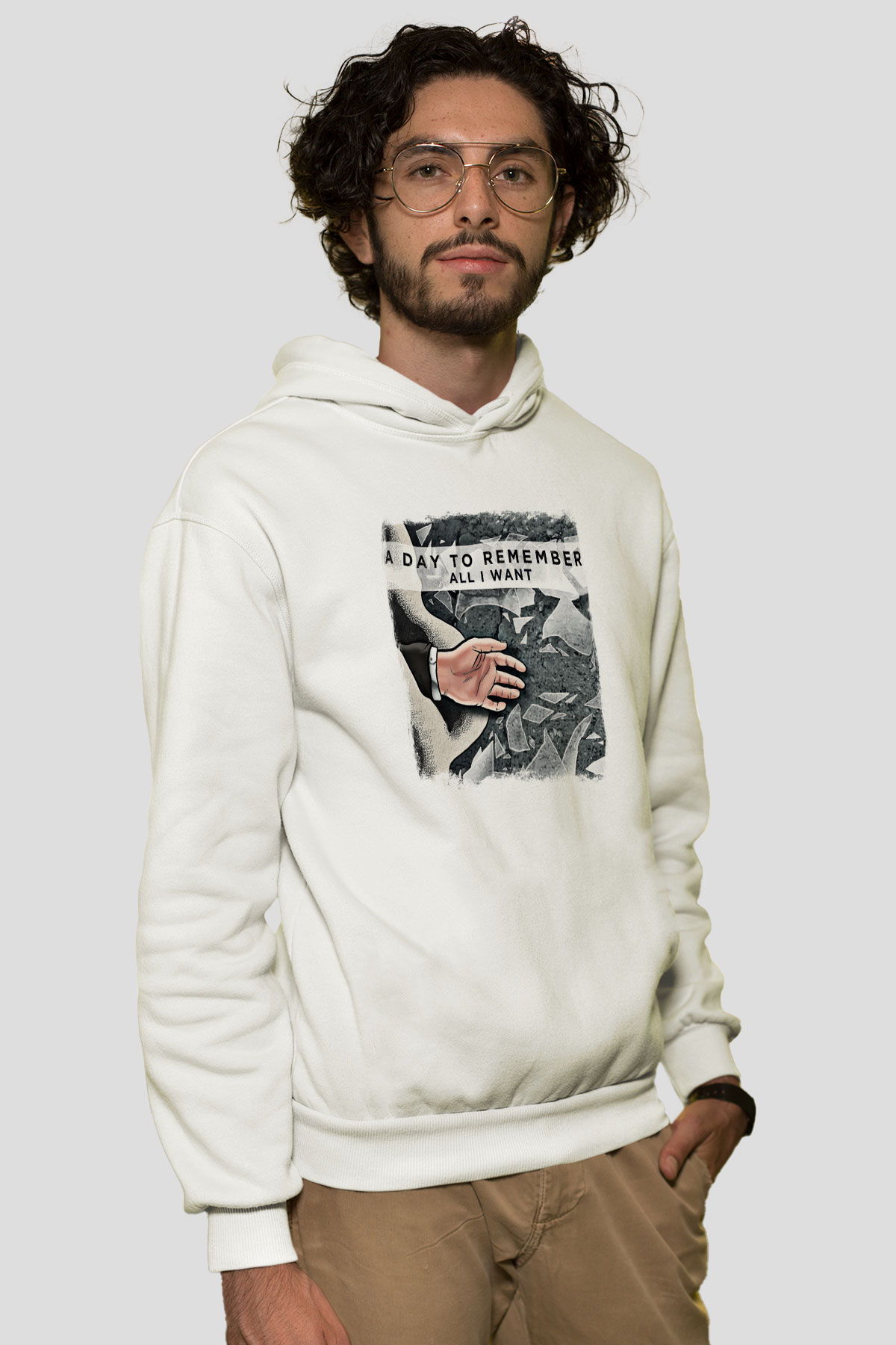 A Day to remember Baskılı Unisex Beyaz Hoodie