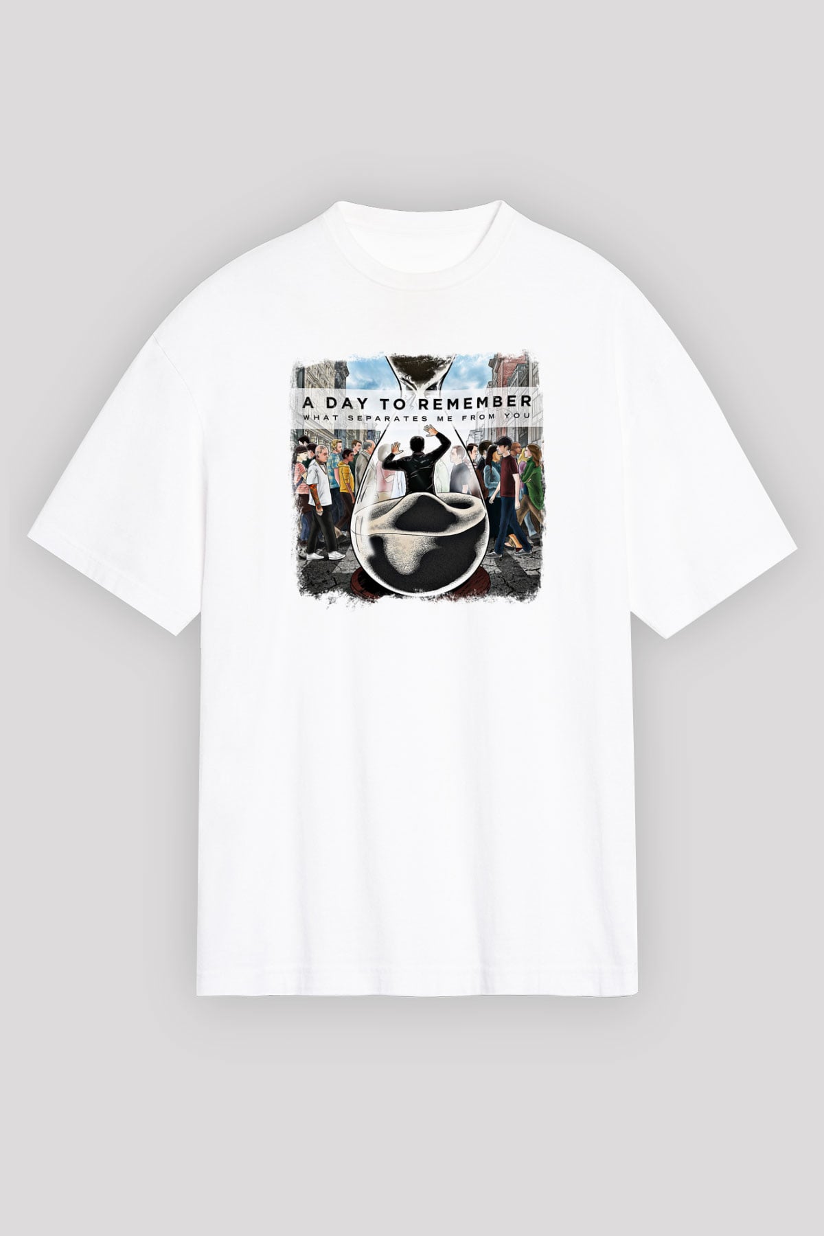 A Day to remember Baskılı Unisex Beyaz Oversize Tişört