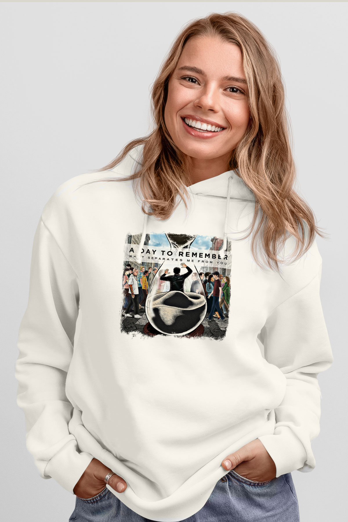 A Day to remember Baskılı Unisex Beyaz Hoodie