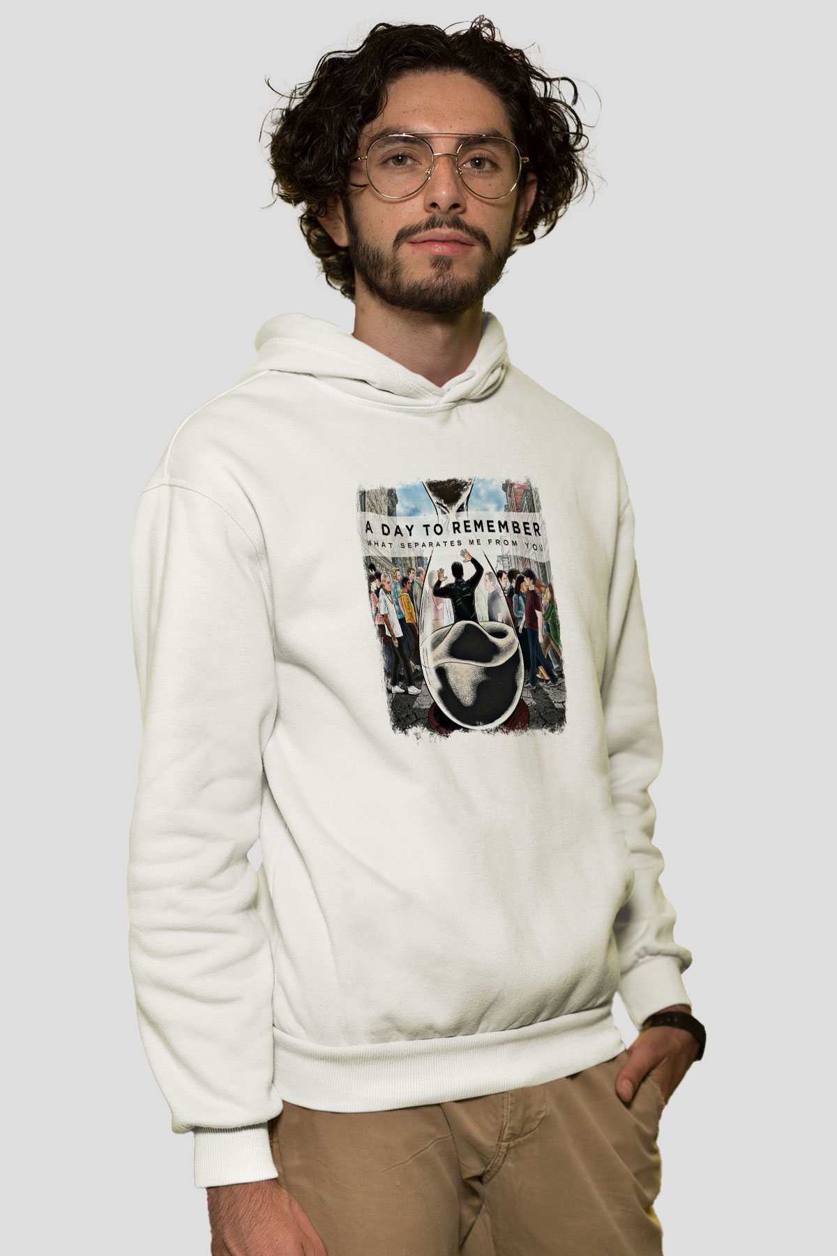 A Day to remember Baskılı Unisex Beyaz Hoodie