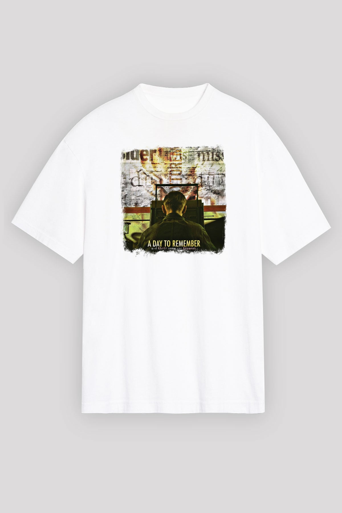 A Day to remember Baskılı Unisex Beyaz Oversize Tişört