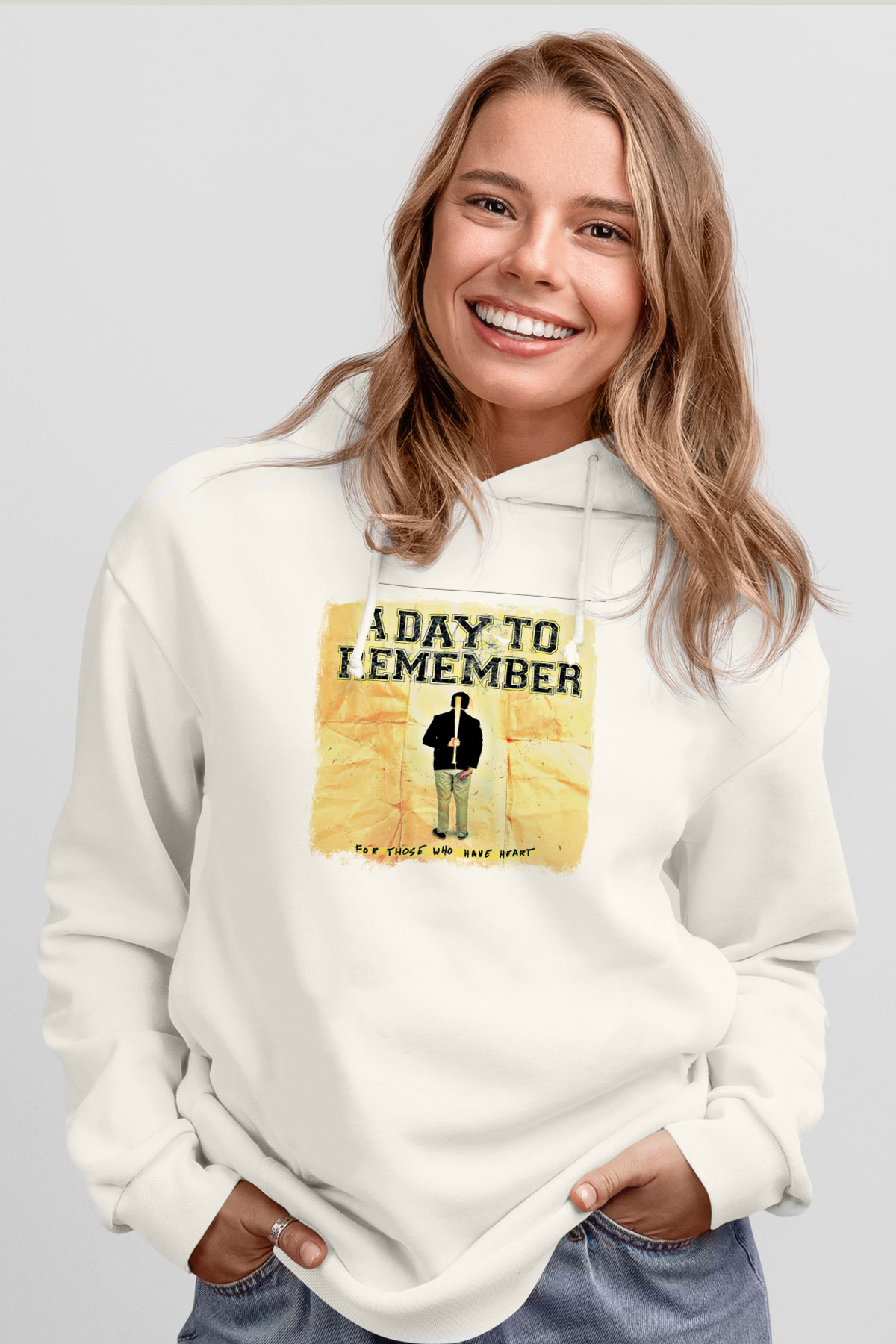 A Day to remember Baskılı Unisex Beyaz Hoodie