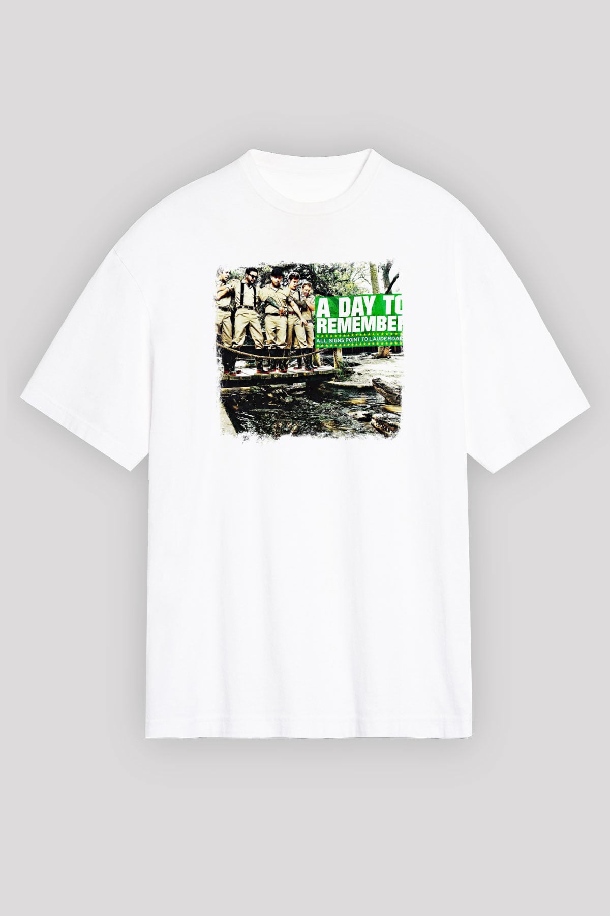 A Day to remember Baskılı Unisex Beyaz Oversize Tişört