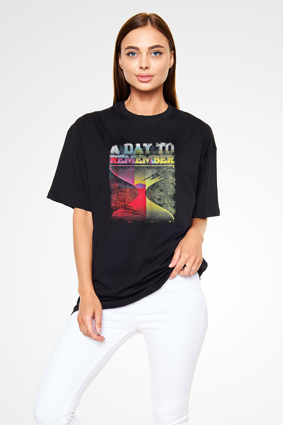 A Day to remember Baskılı Unisex Siyah Oversize Tişört