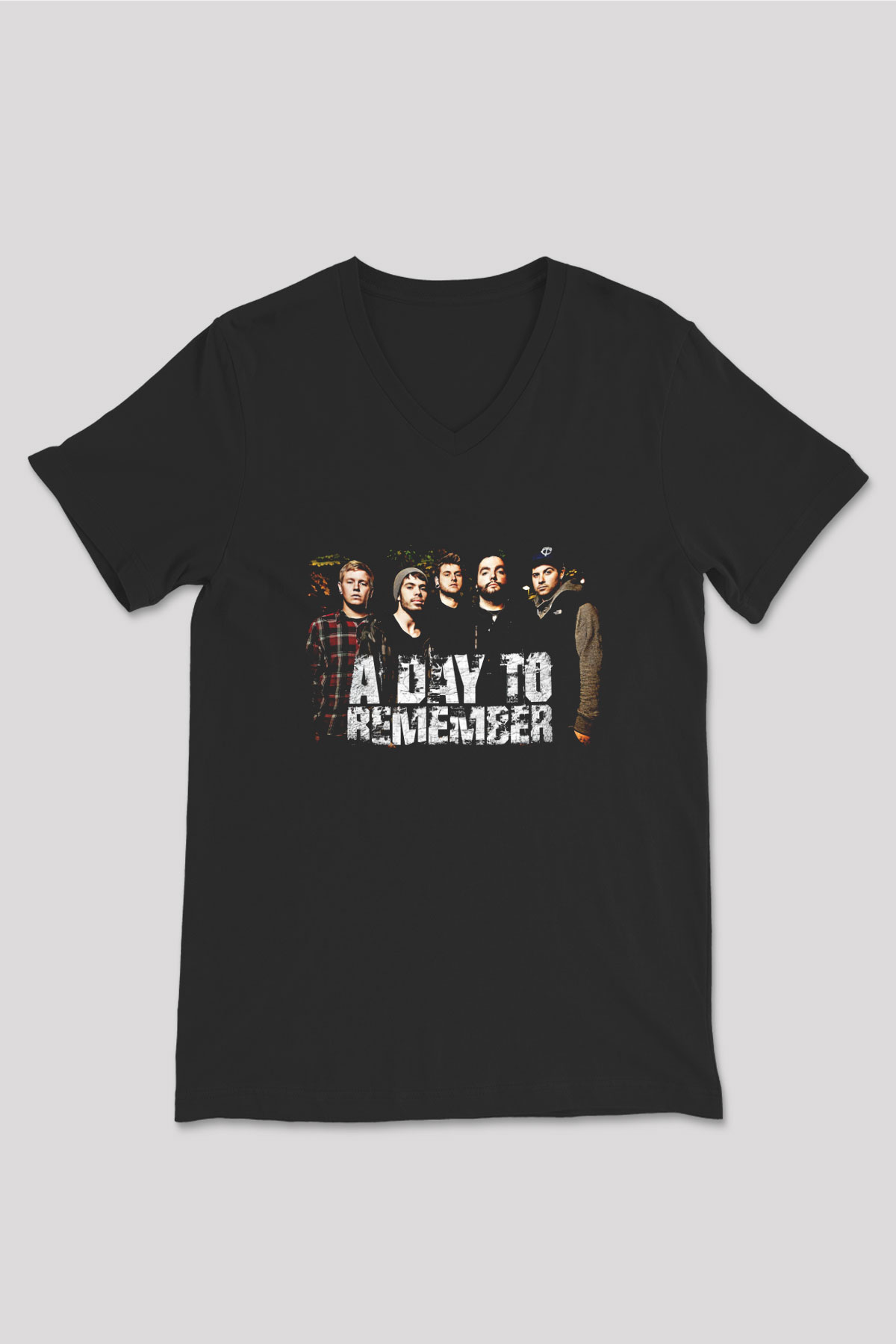 A Day to remember Baskılı Unisex Siyah V Yaka Tişört