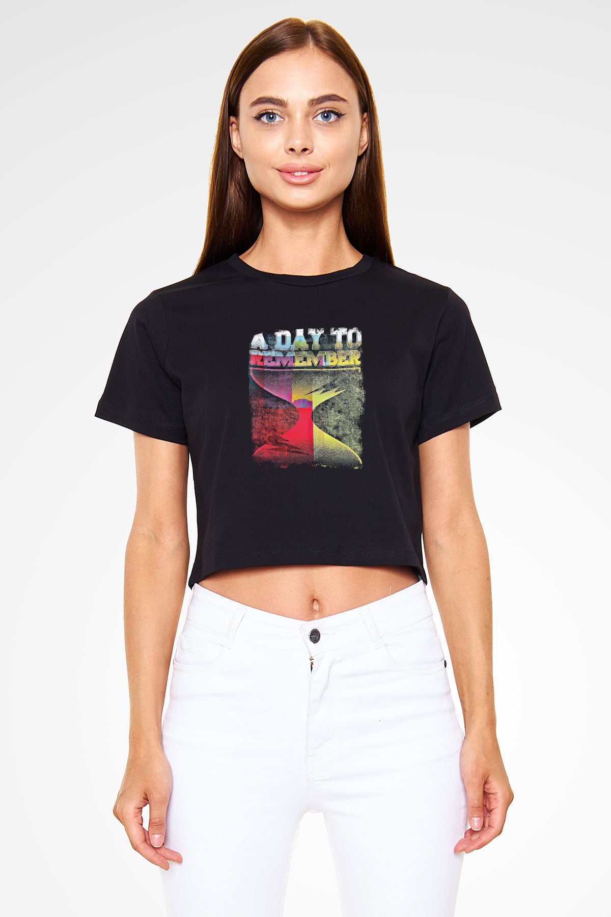 A Day to remember Baskılı Unisex Siyah Crop Top Tişört