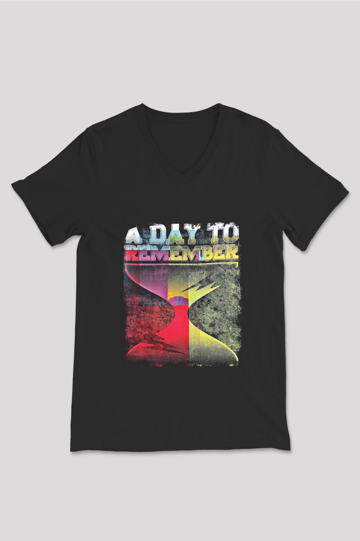A Day to remember Baskılı Unisex Siyah V Yaka Tişört