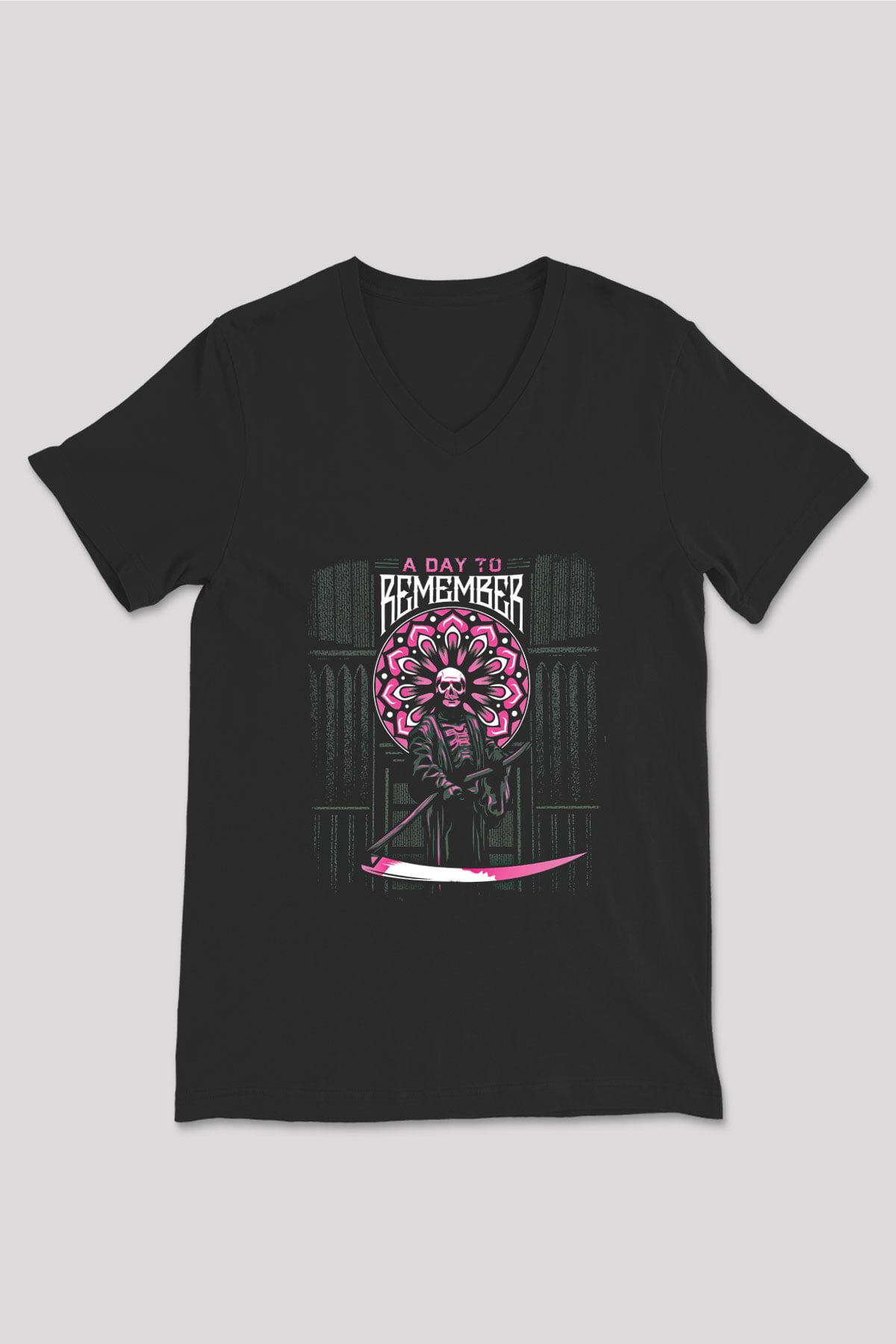 A Day to remember Baskılı Unisex Siyah V Yaka Tişört