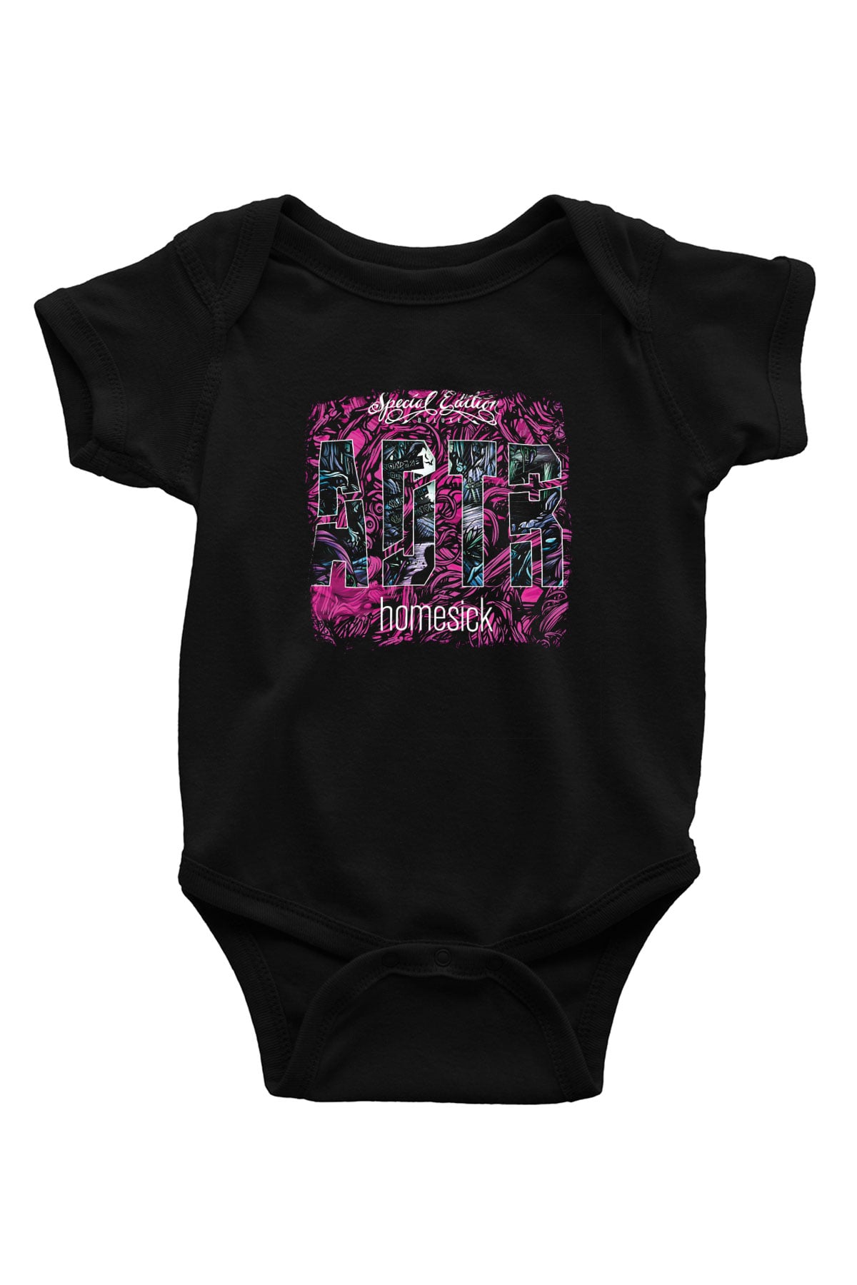 A Day to remember Baskılı Unisex Siyah Bebek Body - Zıbın