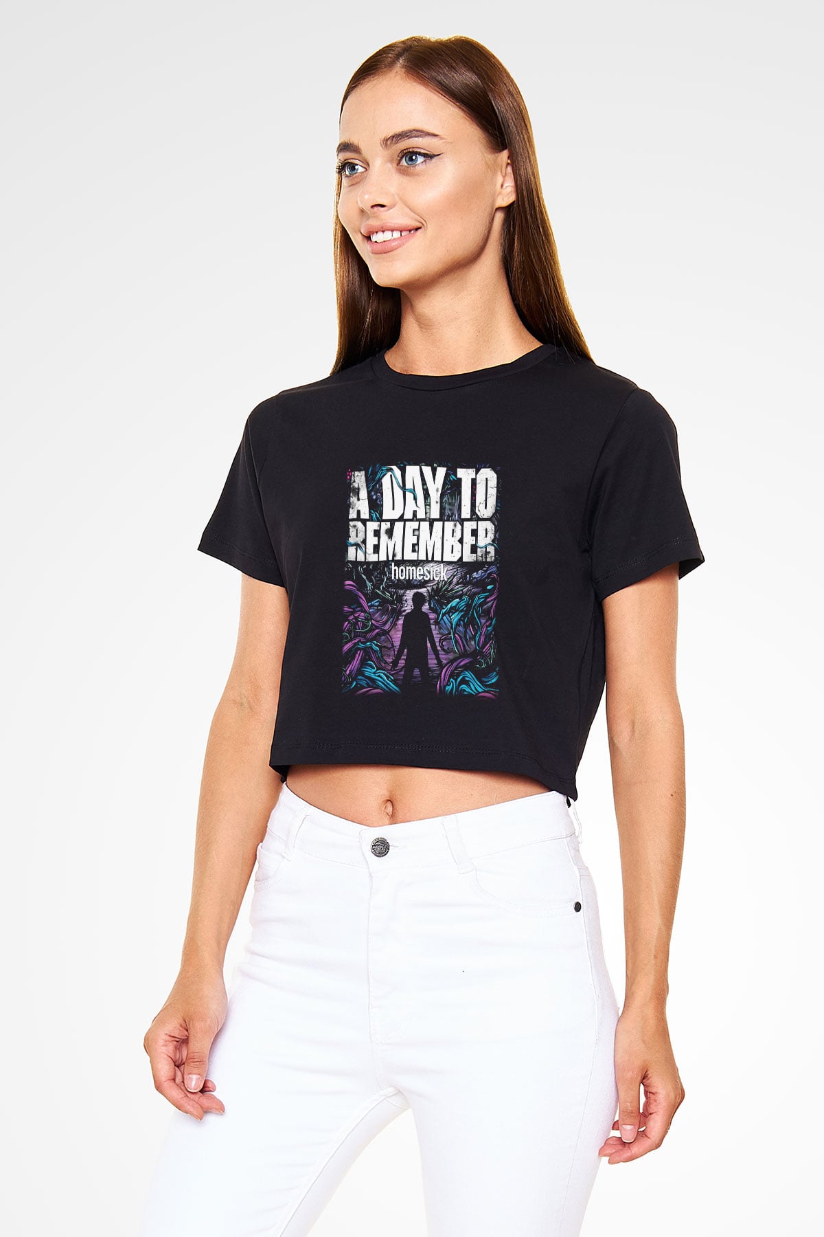 A Day To Remember Siyah Crop Top Tişört